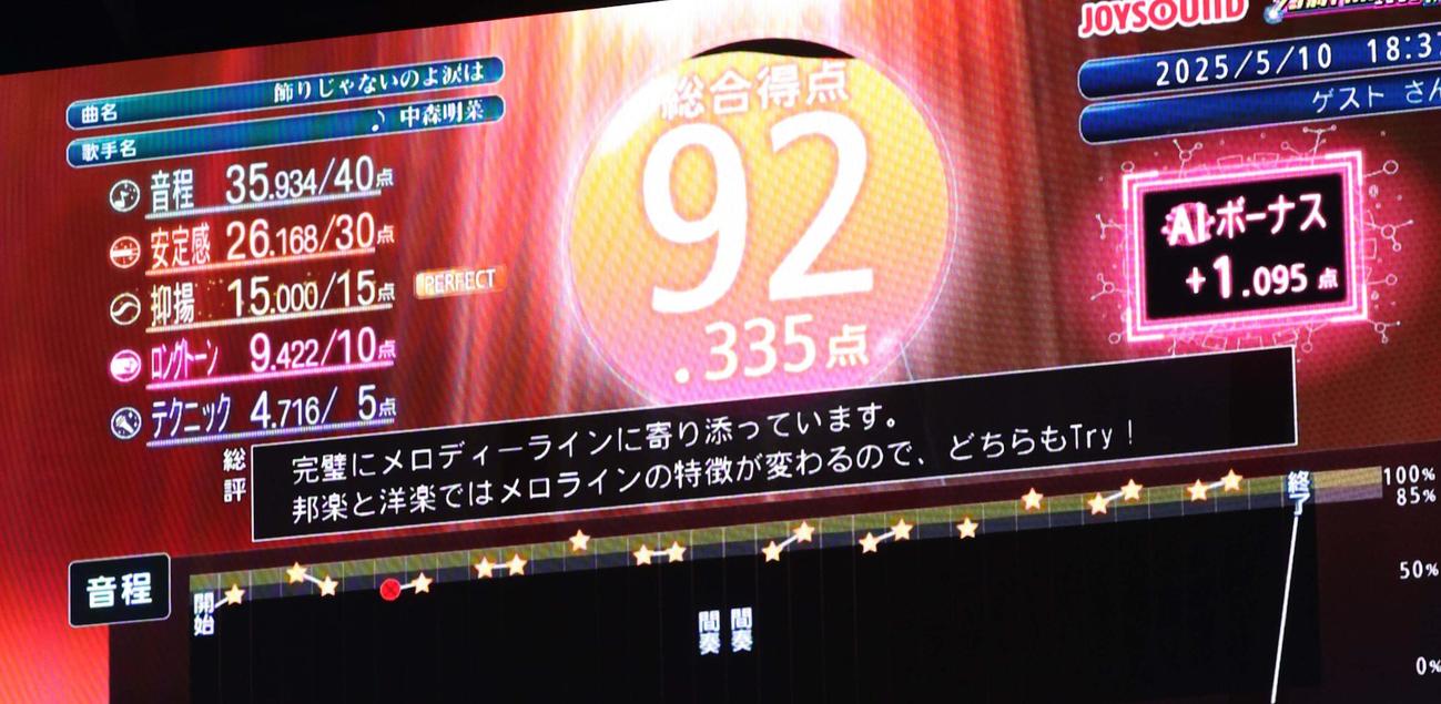 カラオケ大会で滝谷美夢は高得点をたたき出す