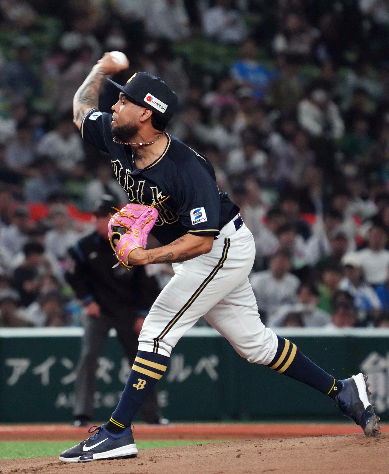 西武対オリックス　オリックス先発エスピノーザ（撮影・狩俣裕三）