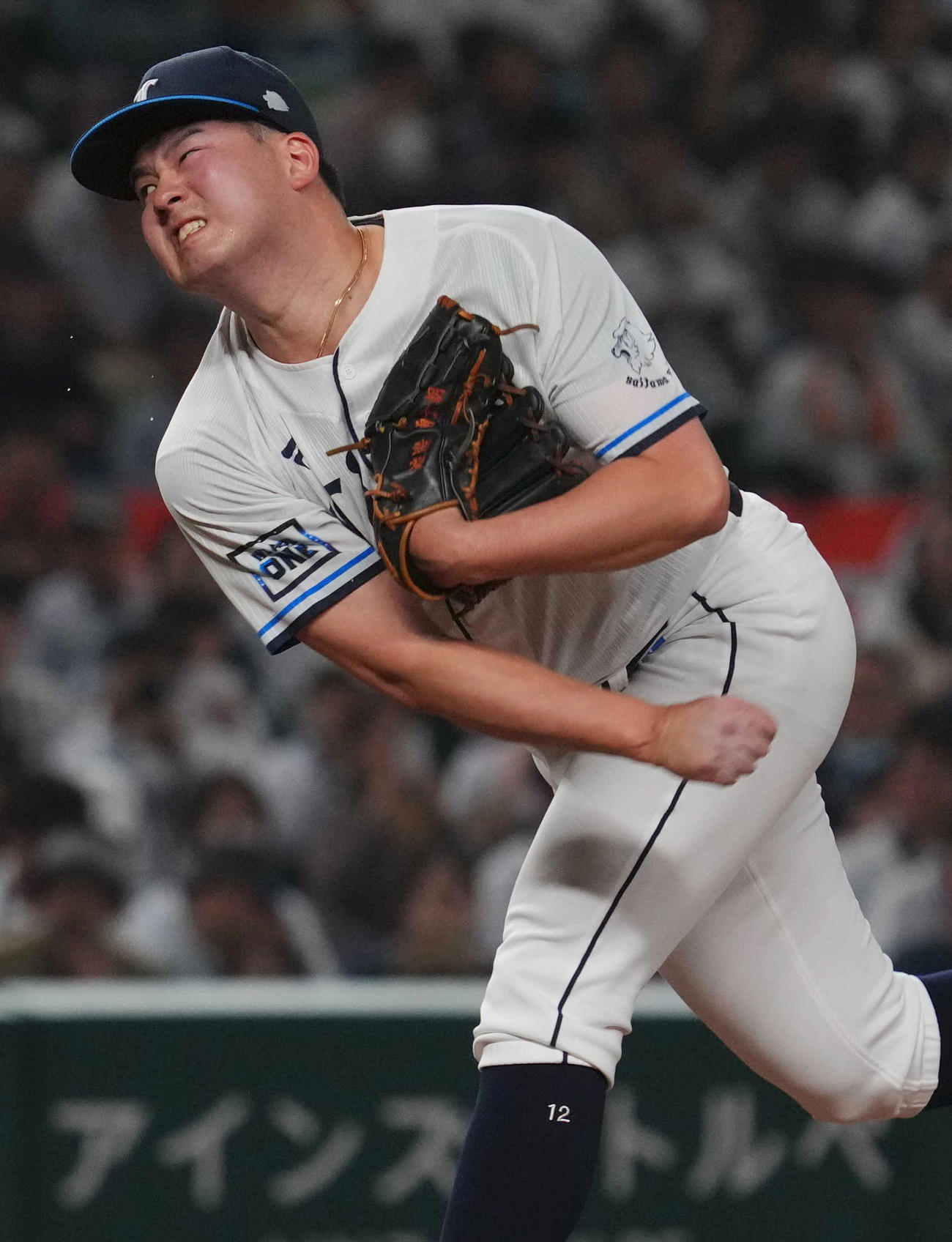 西武対オリックス　2回表、力投する西武先発の渡辺（撮影・狩俣裕三）