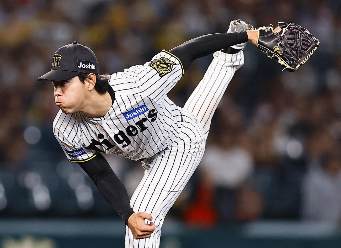 阪神対広島　9回途中から登板した阪神工藤（撮影・藤尾明華）