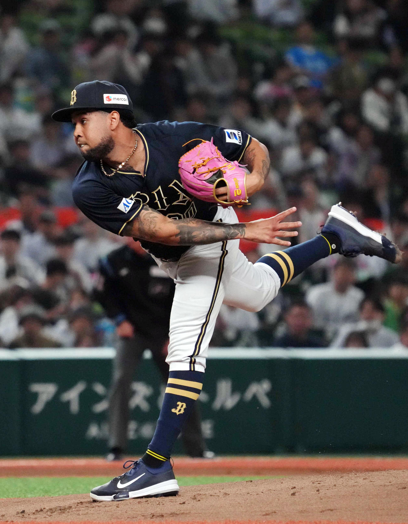 西武対オリックス　オリックス先発エスピノーザ（撮影・狩俣裕三）