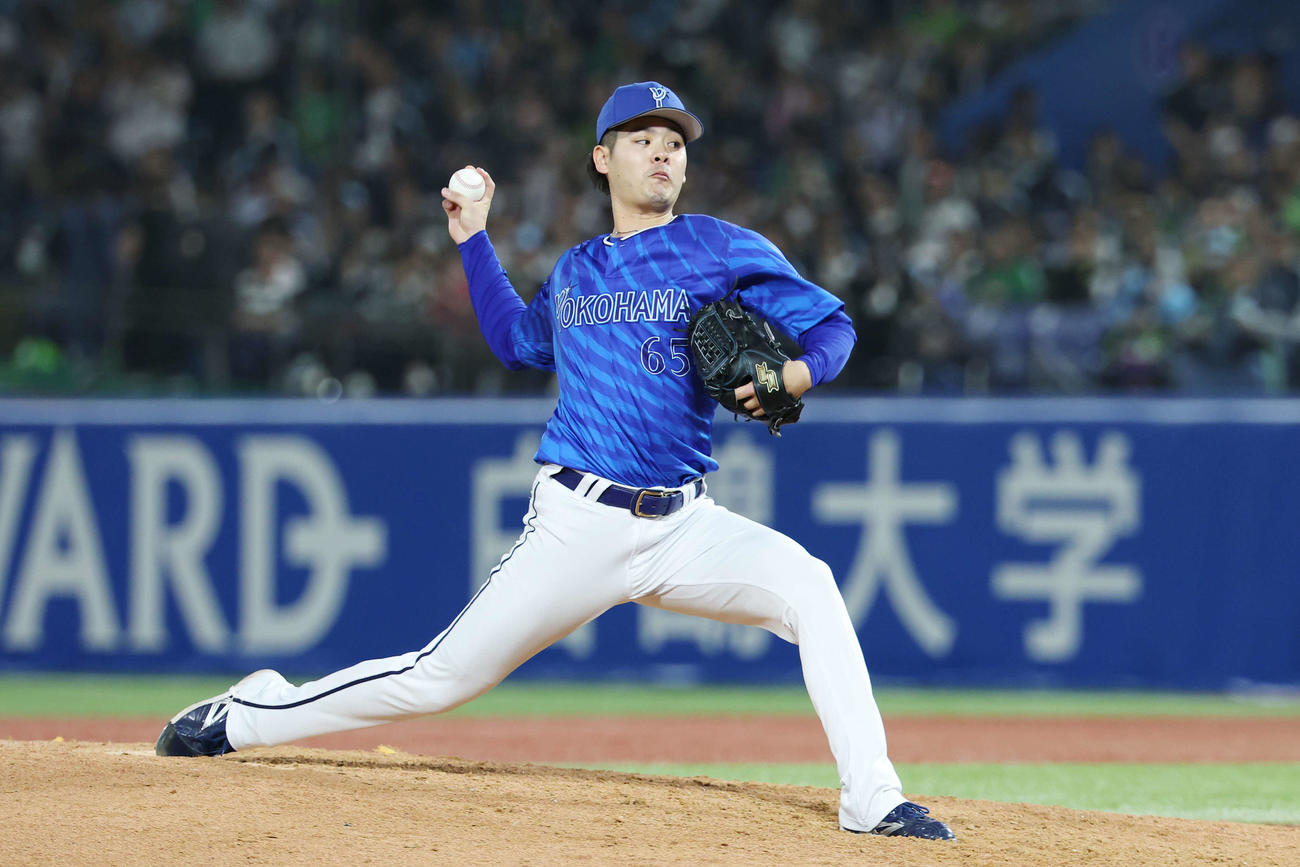 ヤクルト対DeNA DeNA2番手の宮城（撮影・宮地輝）