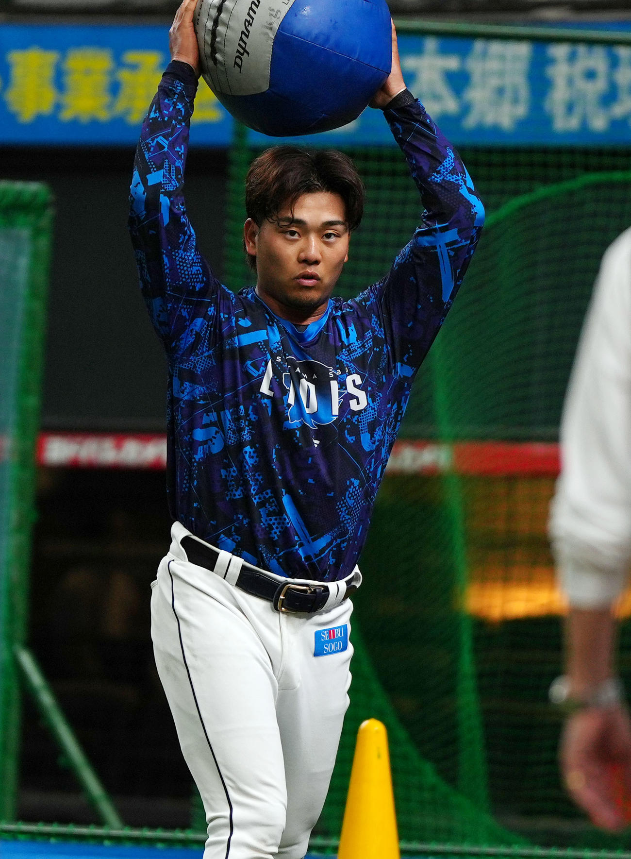 西武対オリックス　1軍に合流し、トレーニングする蛭間（撮影・狩俣裕三）