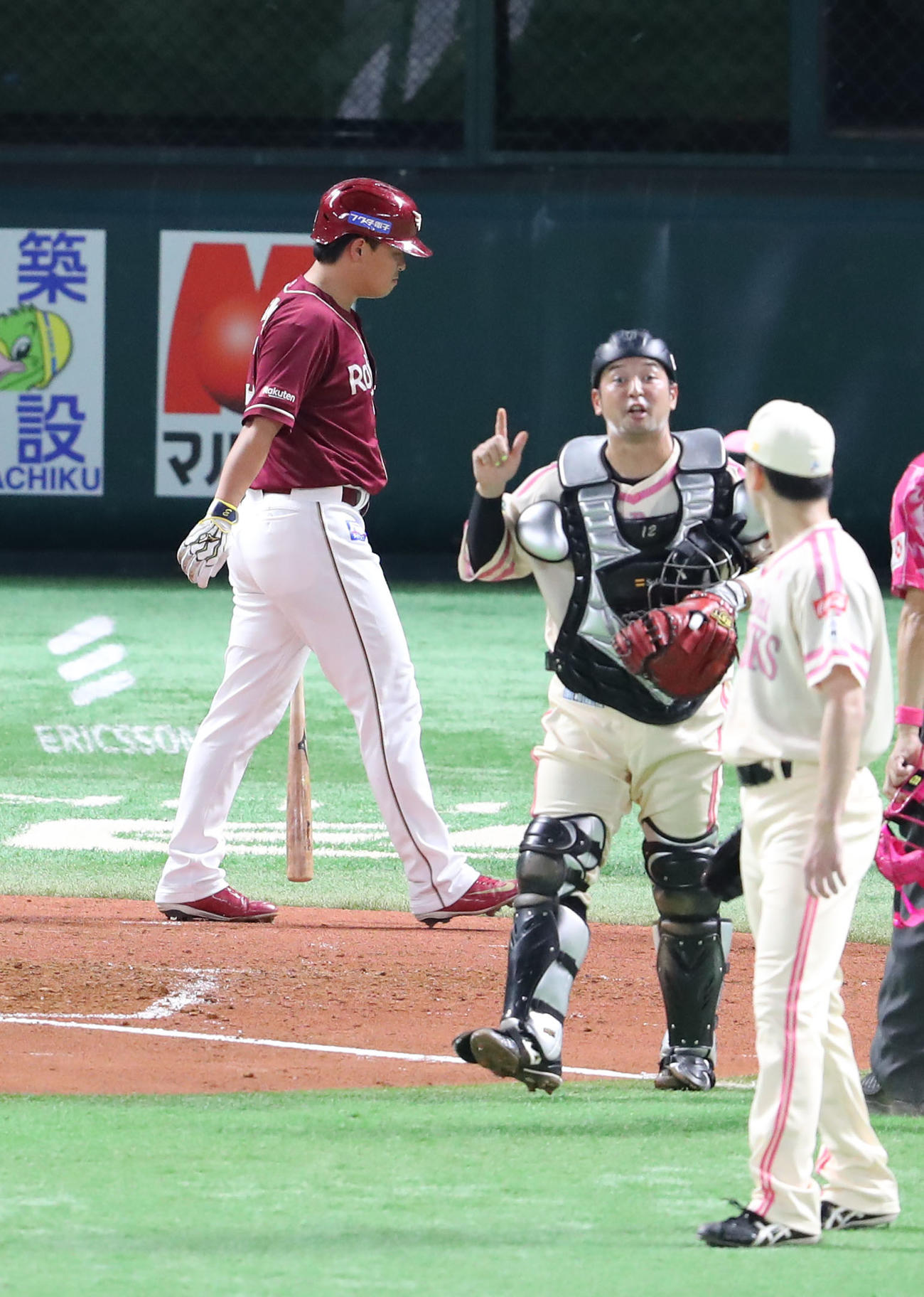 ソフトバンク対楽天　5回表楽天1死二塁、浅村は左飛に終わる（撮影・梅根麻紀）