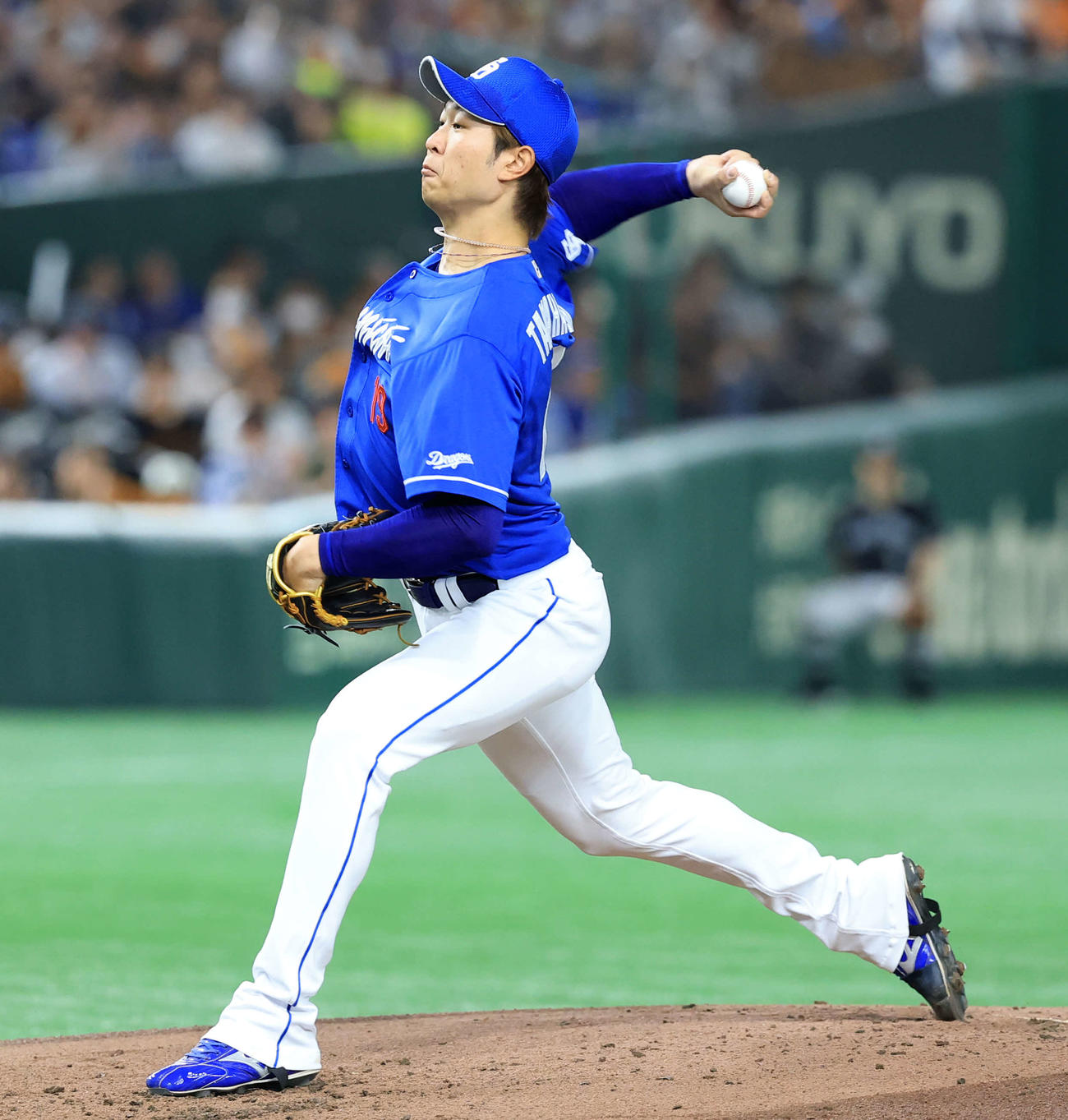巨人対中日　力投する中日先発の高橋宏（撮影・浅見桂子）