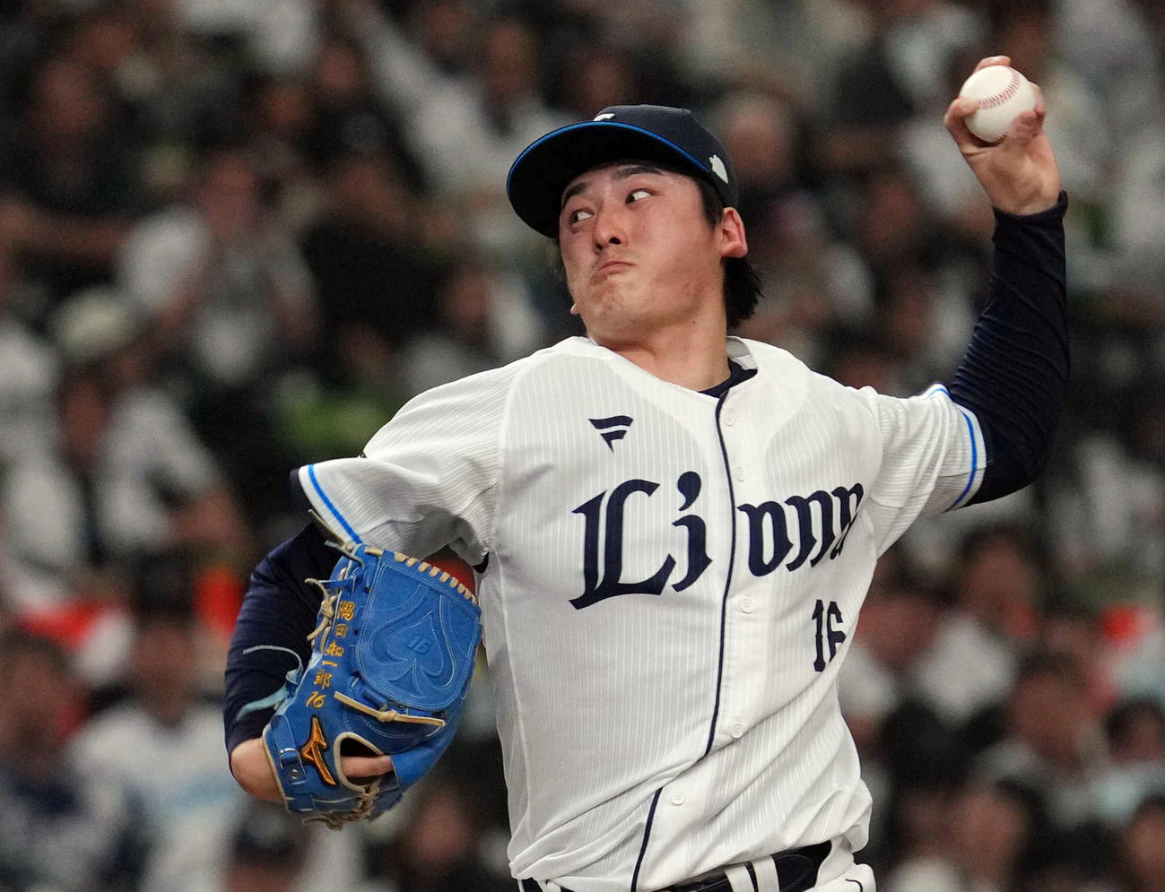 西武対オリックス　西武先発の隅田（撮影・狩俣裕三）