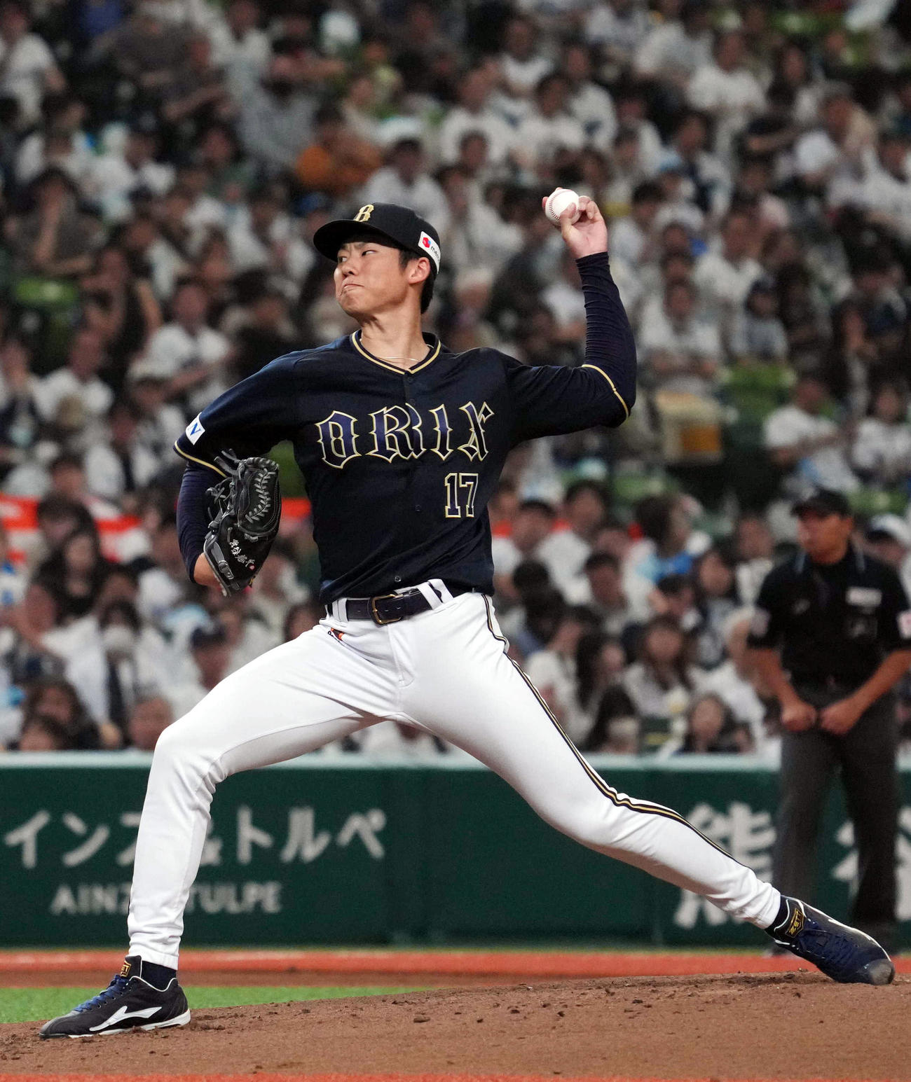 西武対オリックス　オリックス先発の曽谷（撮影・狩俣裕三）