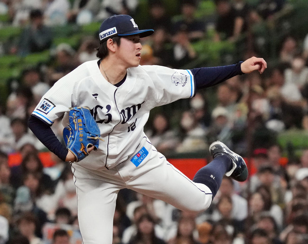 西武対オリックス　西武先発の隅田（撮影・狩俣裕三）