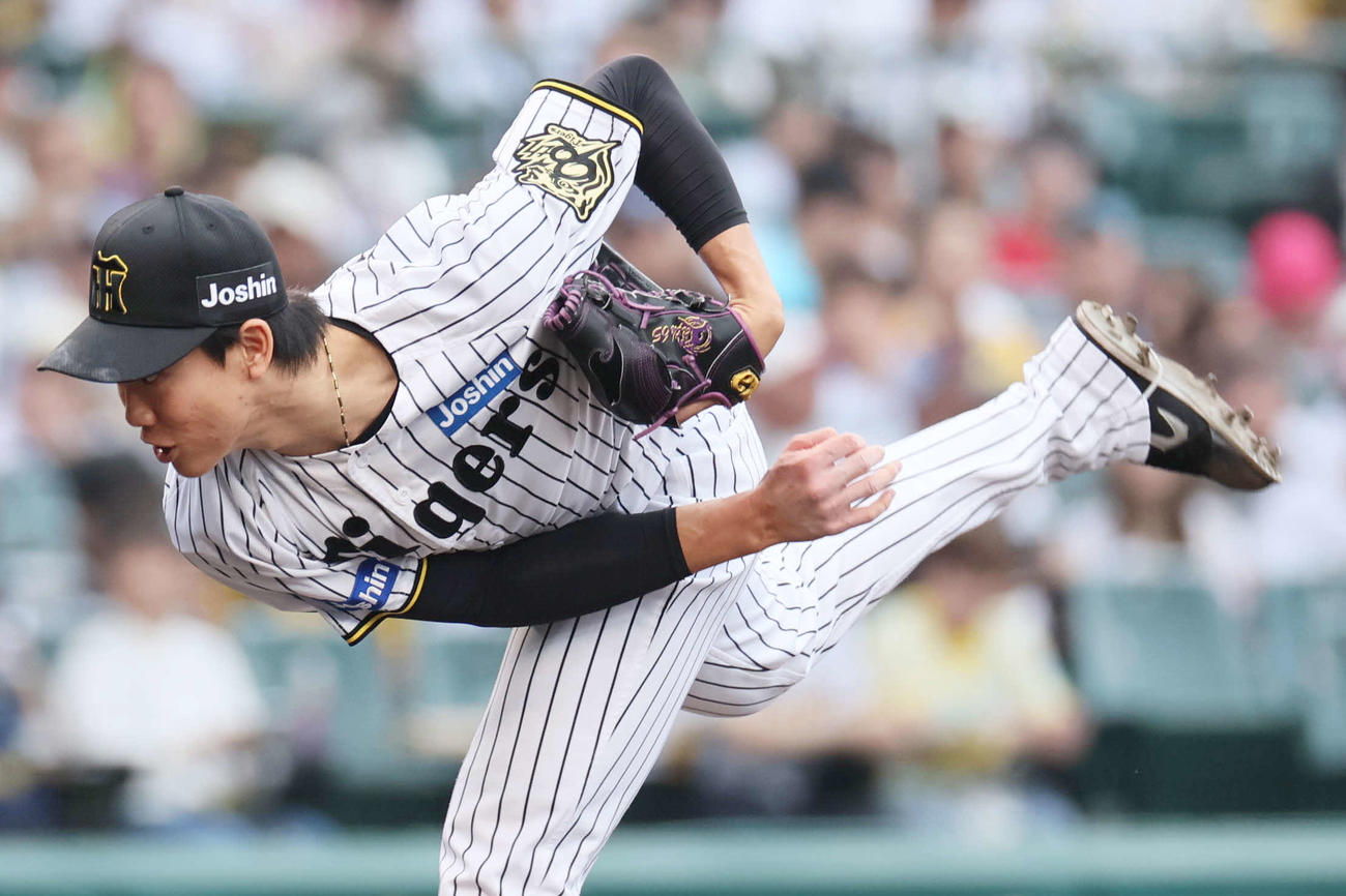 阪神対広島　7回表を抑えた湯浅（撮影・宮崎幸一）