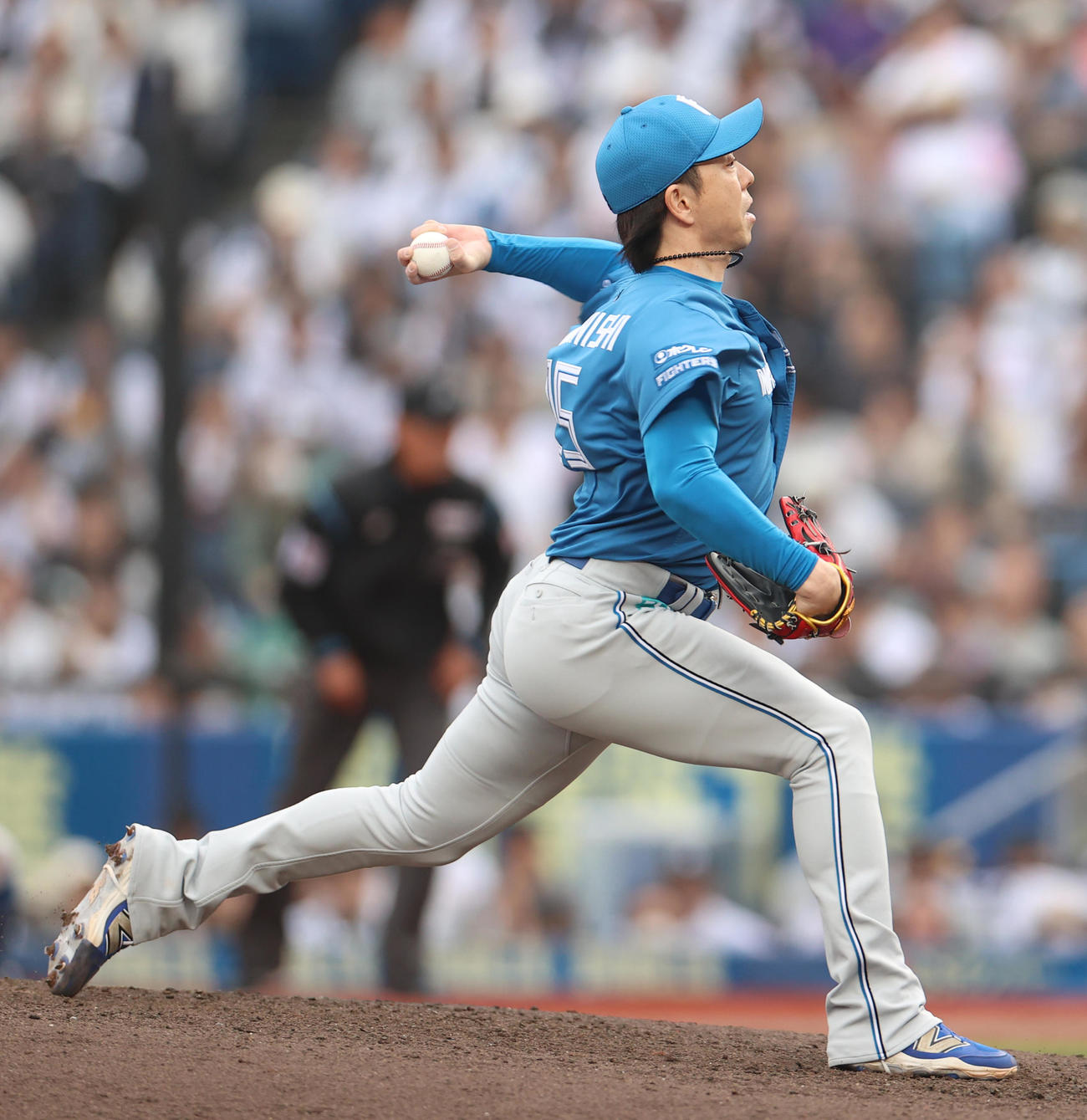 ロッテ対日本ハム　11回表に登板した宮西（撮影・水谷安孝）