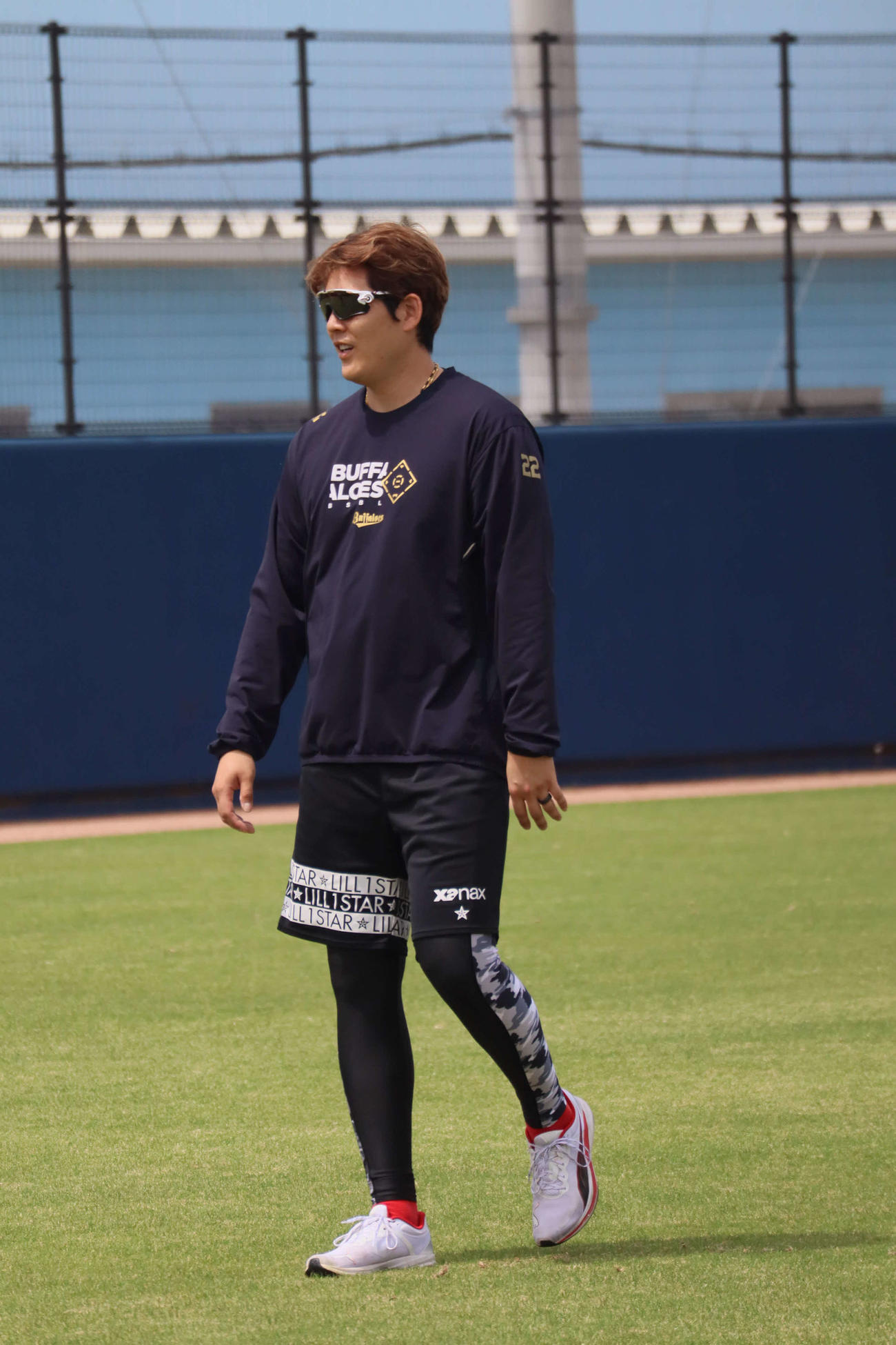 投手練習に参加したオリックス九里（撮影・村松万里子）