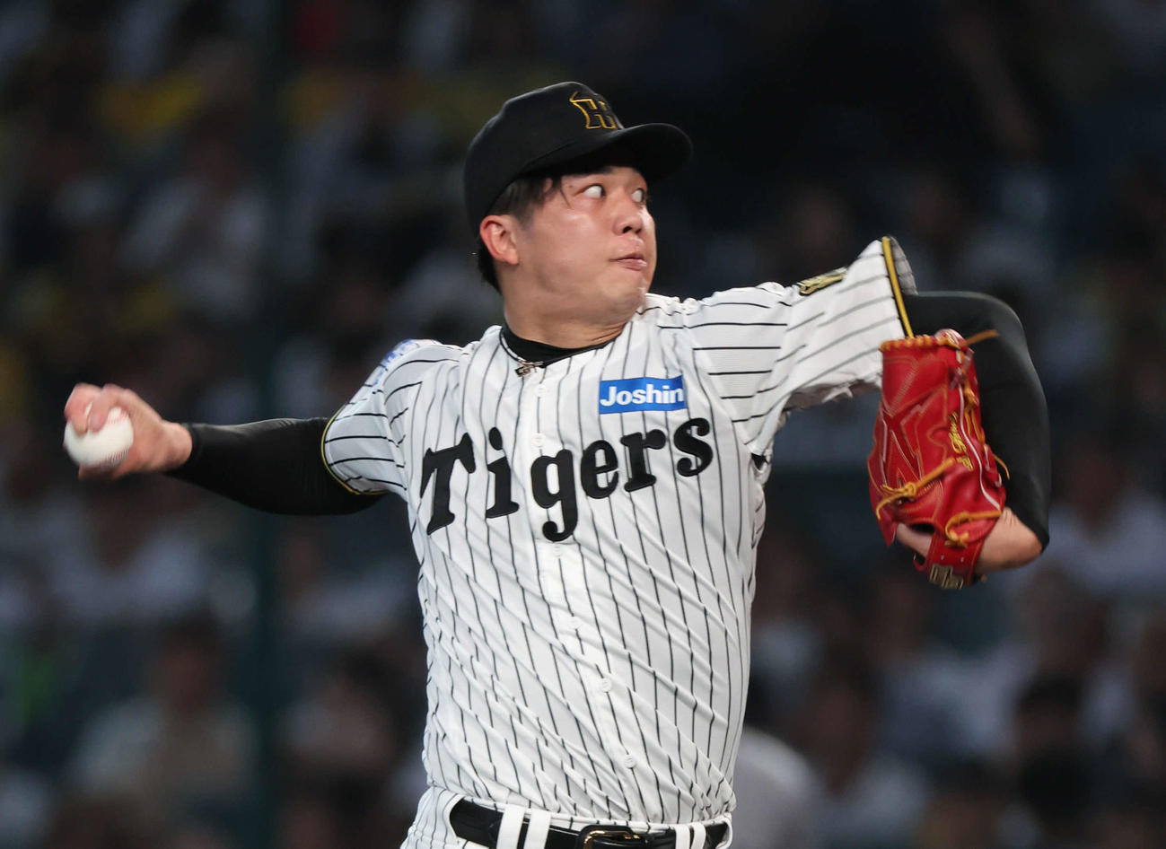 阪神対巨人　阪神先発の才木（撮影・西尾就之）