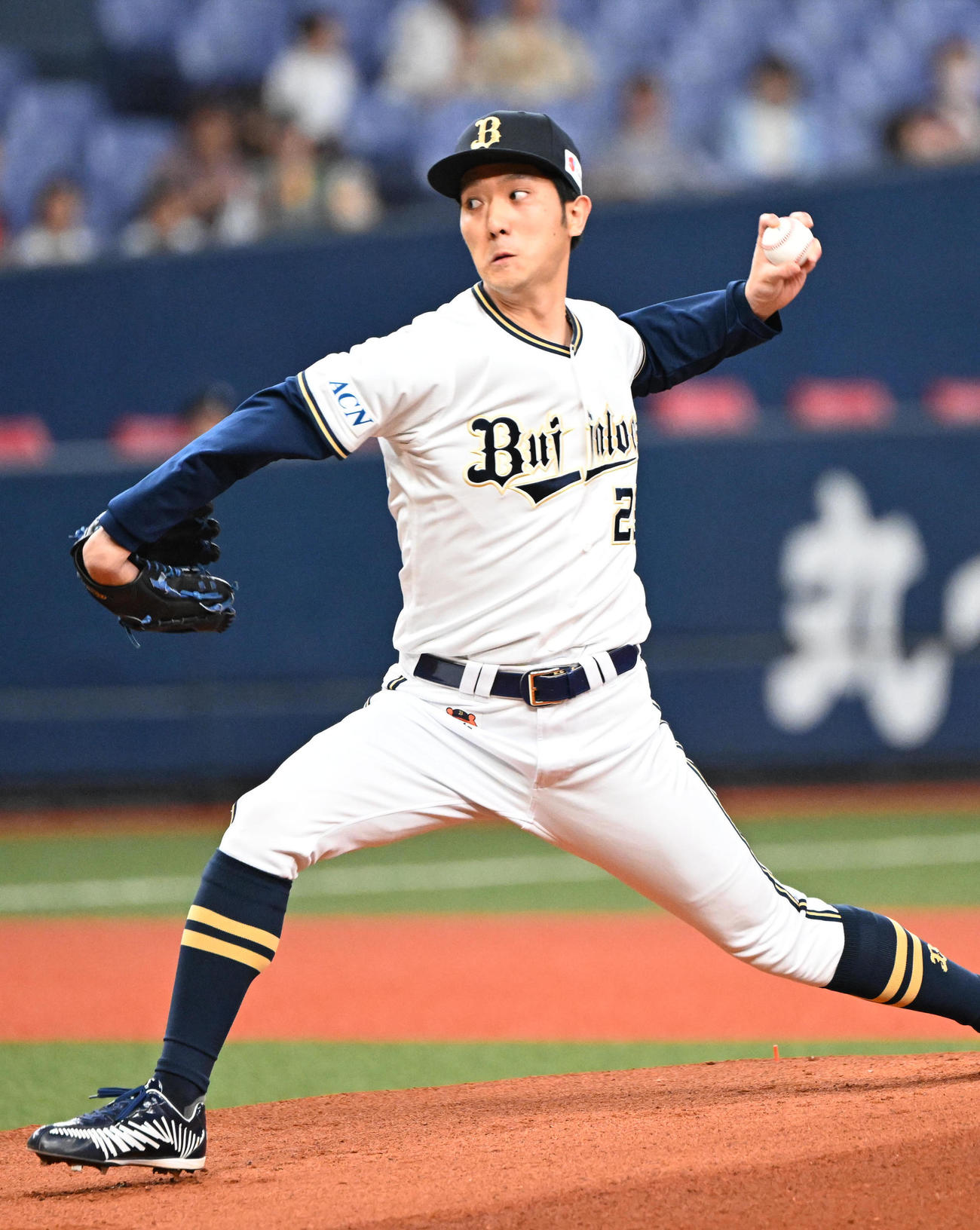 オリックス対ロッテ　先発するオリックス田嶋（撮影・和賀正仁）