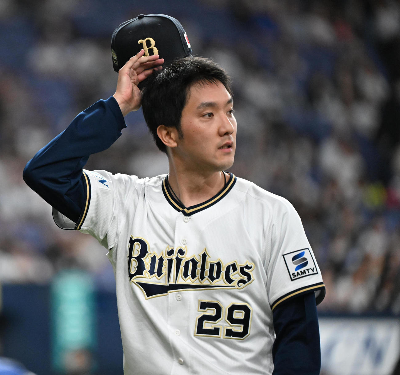 オリックス対ロッテ　5回表に失点した田嶋（撮影・和賀正仁）