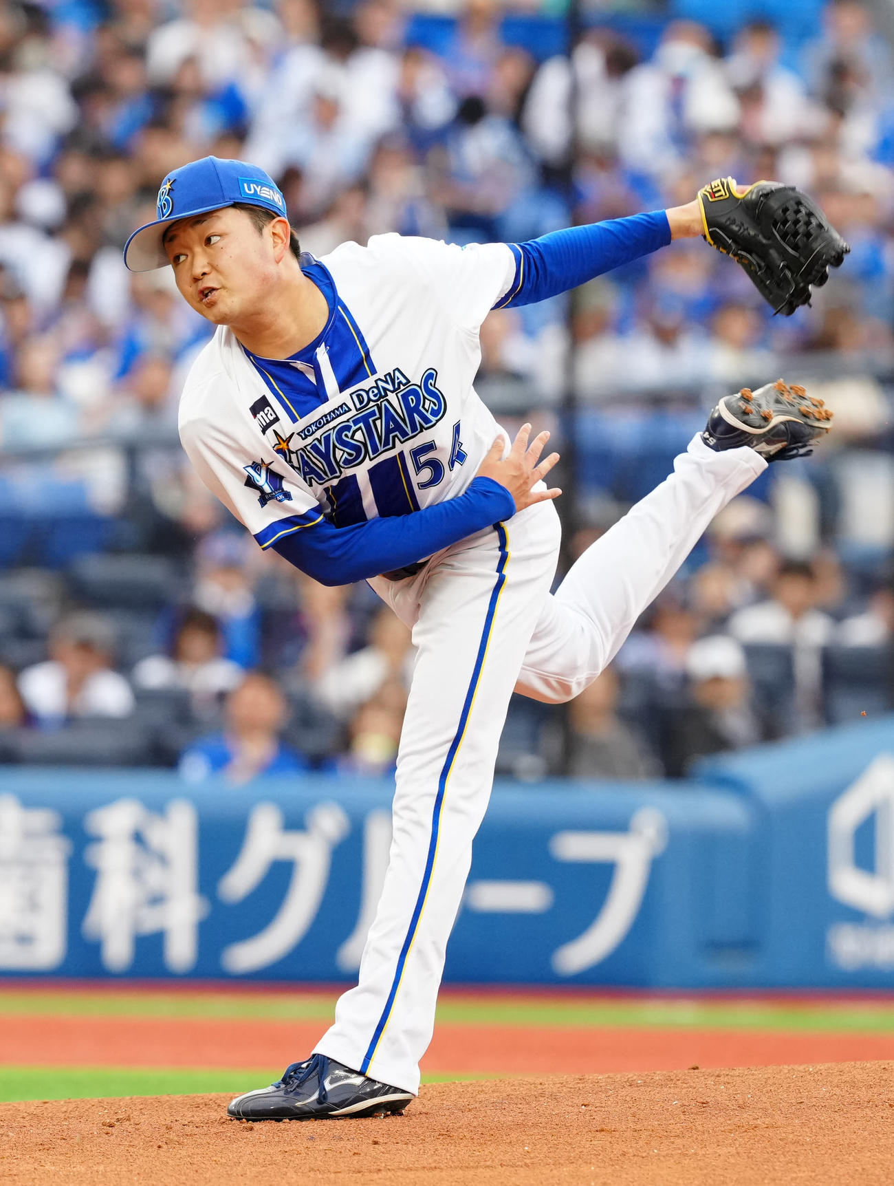 DeNA対中日　DeNA先発の石田裕（撮影・江口和貴）