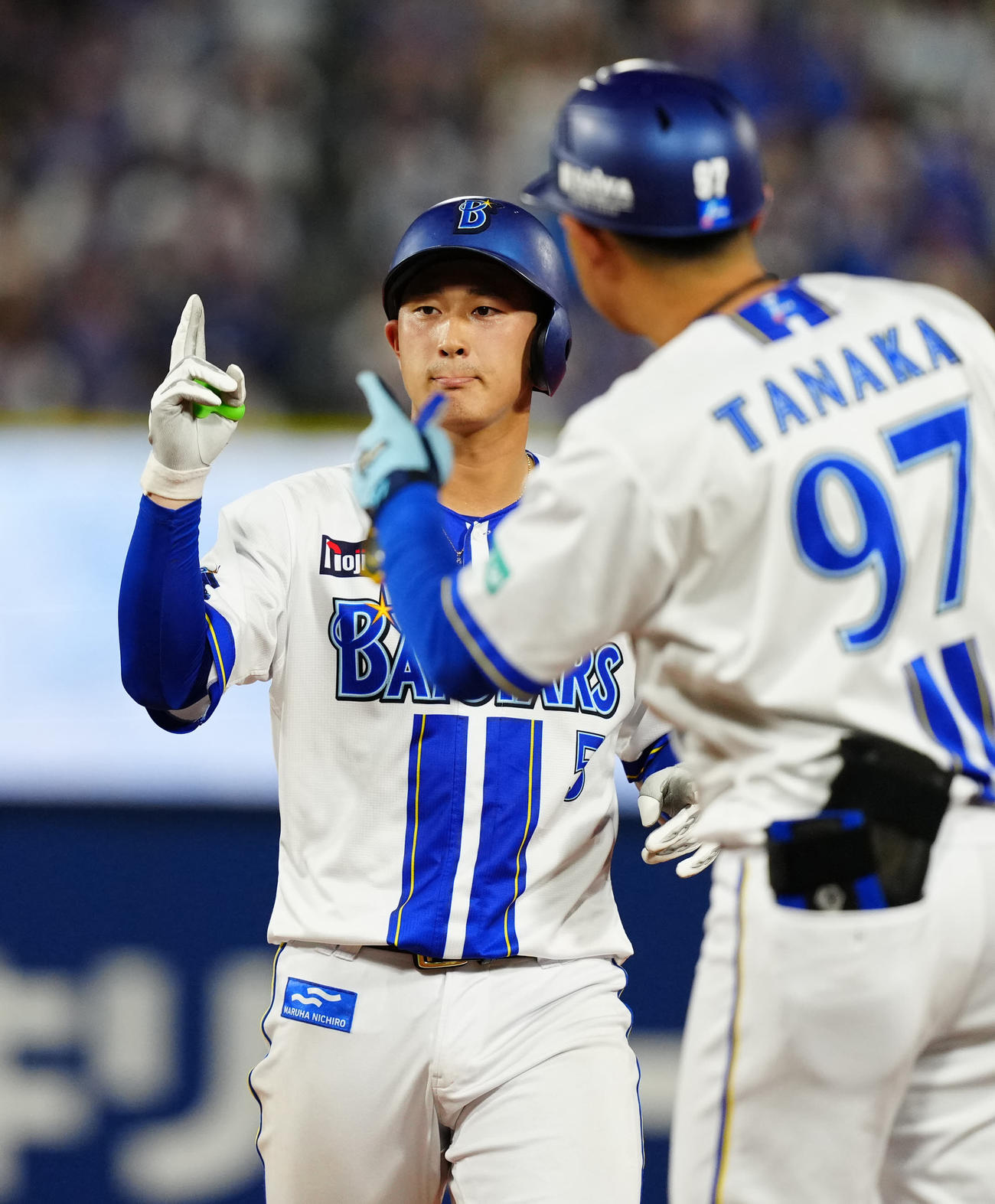 DeNA対中日　7回裏DeNA2死、左前打を放った松尾（撮影・江口和貴）