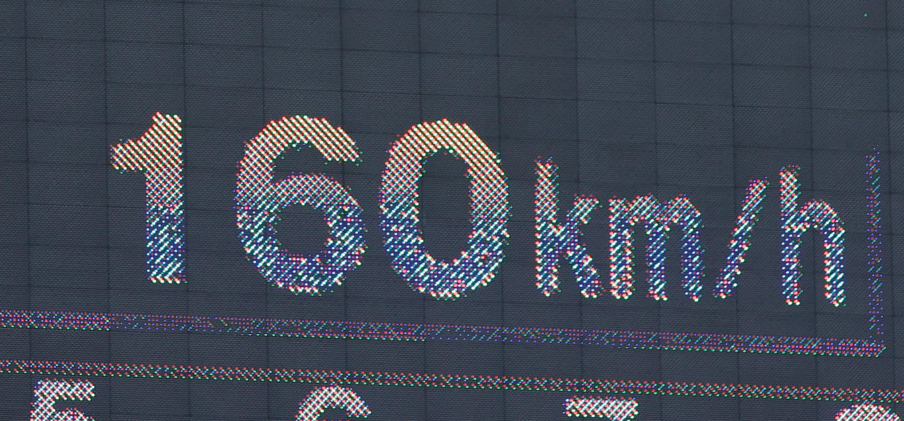 ロッテ対西武　西武先発の今井は、1回裏に160キロを計測（撮影・野上伸悟）