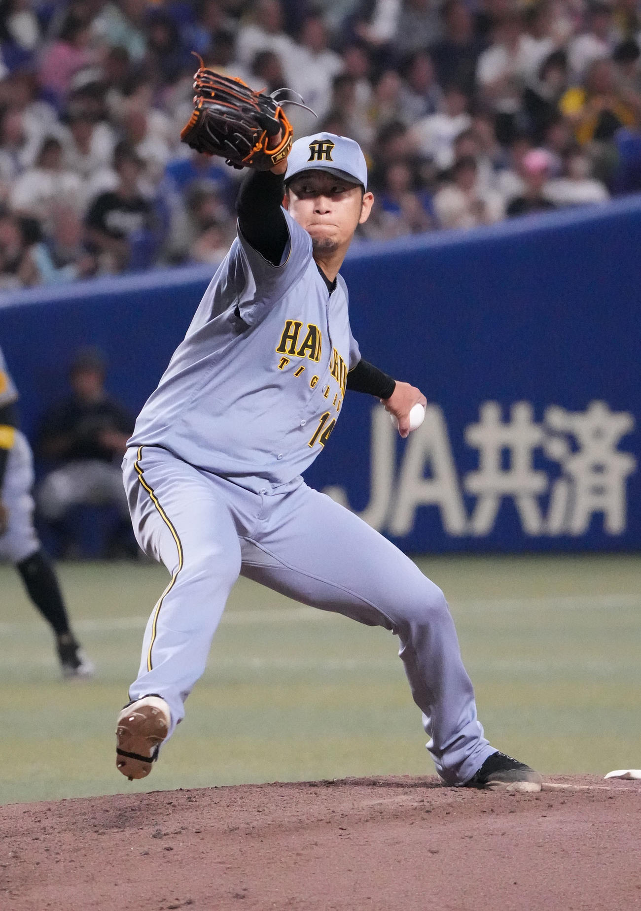 中日対阪神　6回裏、阪神2番手で登板する岩貞（撮影・森本幸一）