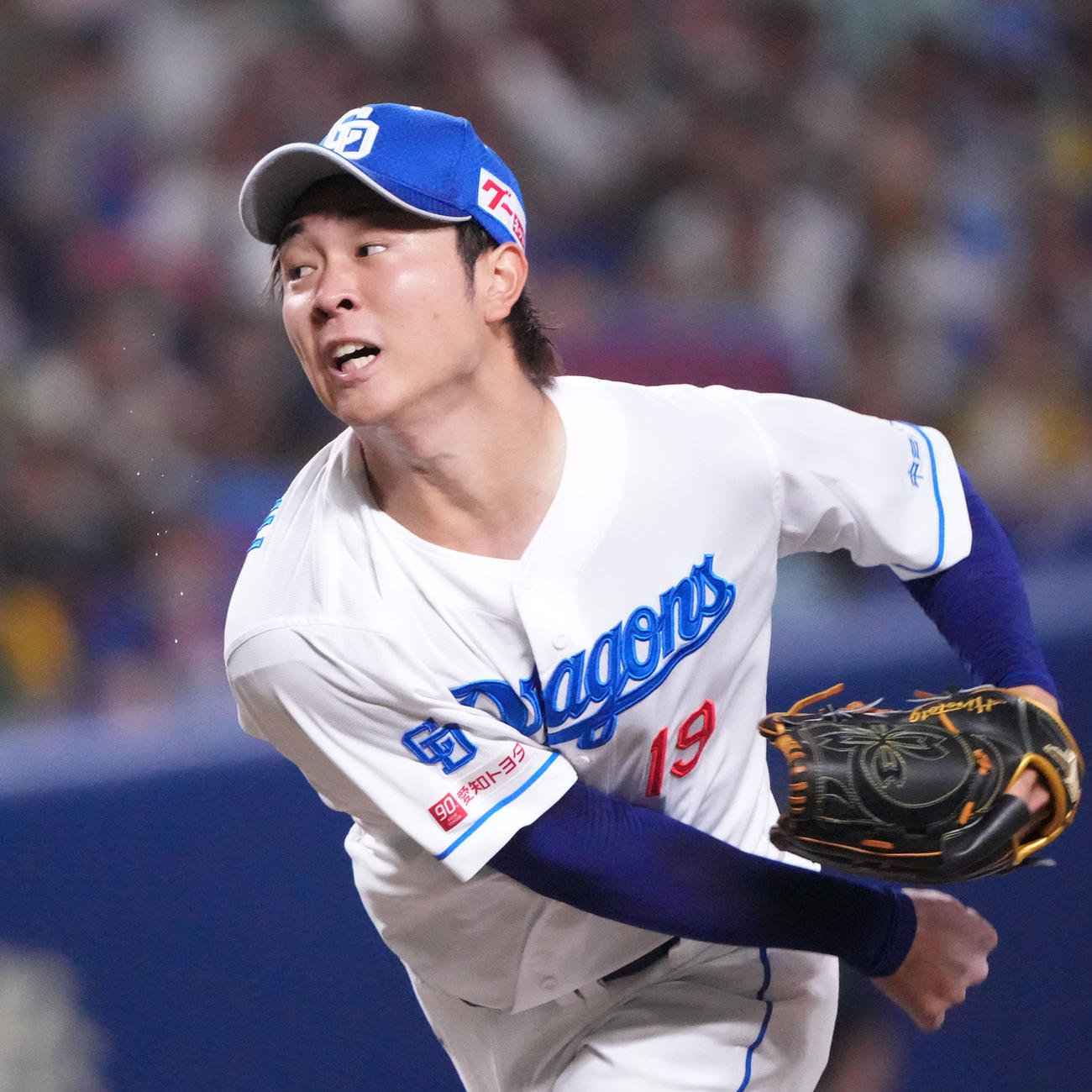 中日対阪神　4回表、力投する中日先発の高橋宏（撮影・森本幸一）