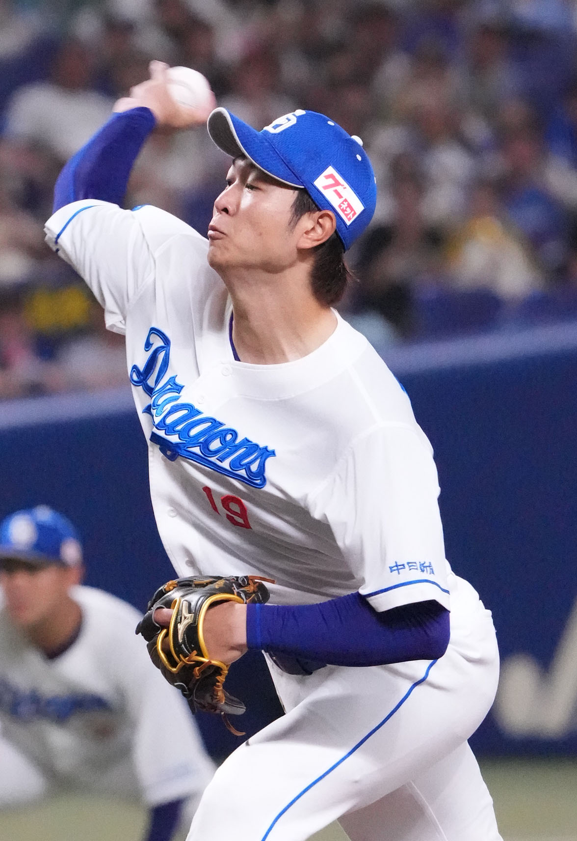 中日対阪神　5回表、力投する中日先発の高橋宏（撮影・森本幸一）