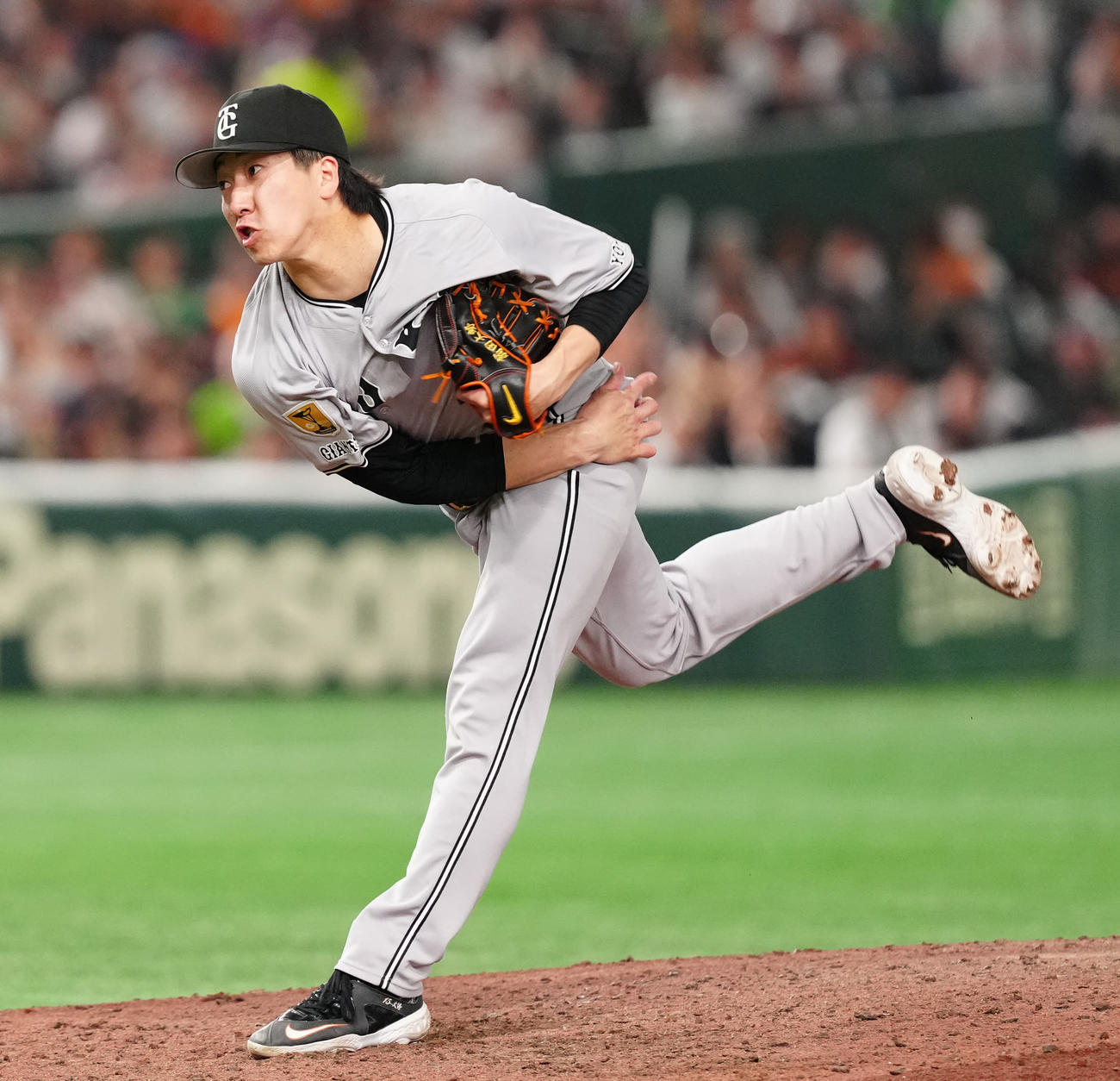 巨人対ヤクルト　巨人4番手の大勢（撮影・江口和貴）