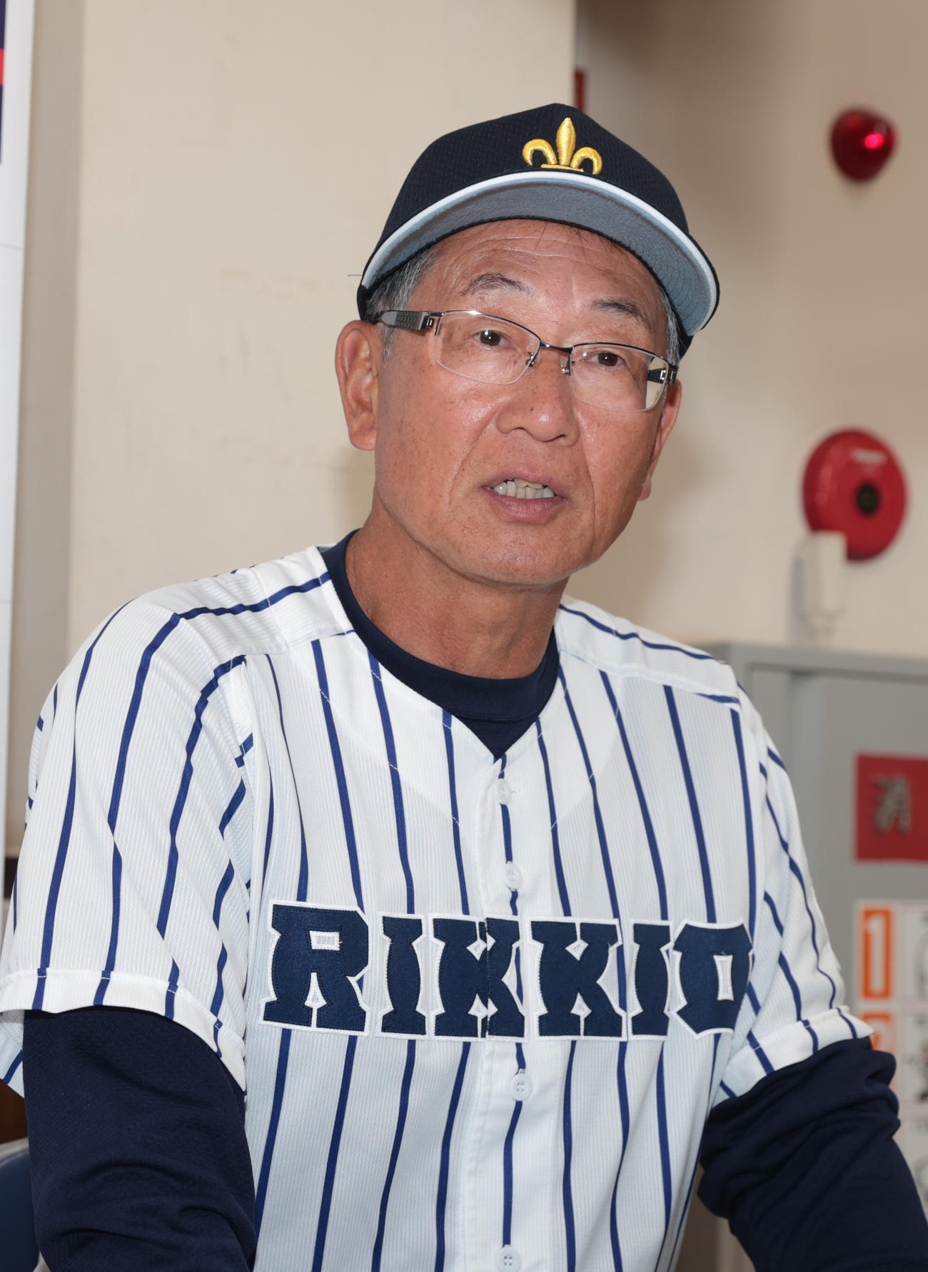 東大対立大　会見する立大・木村監督（撮影・柴田隆二）