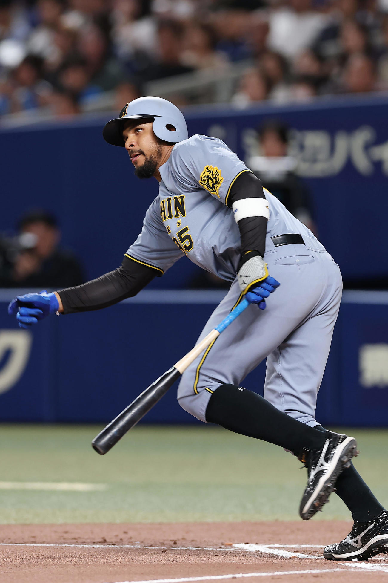 中日対阪神　7回表阪神無死、左翼線へ二塁打を放つヘルナンデス（撮影・前田充）