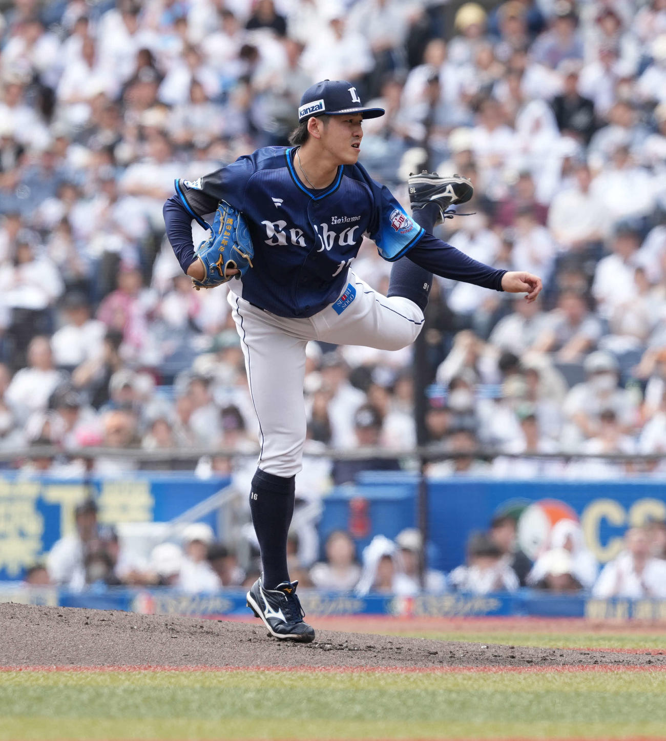 ロッテ対西武　西武先発の隅田（撮影・井上学)