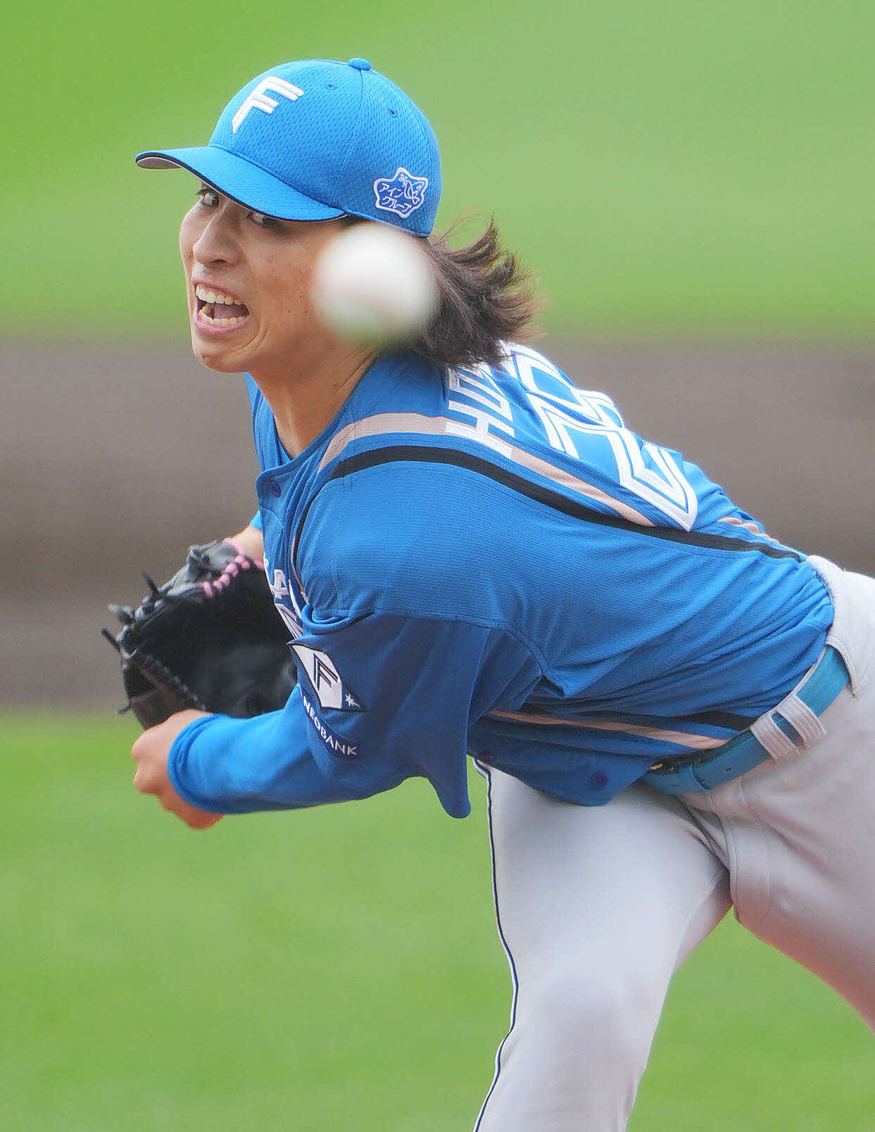 楽天対日本ハム　力投する日本ハム先発の細野（撮影・垰建太）