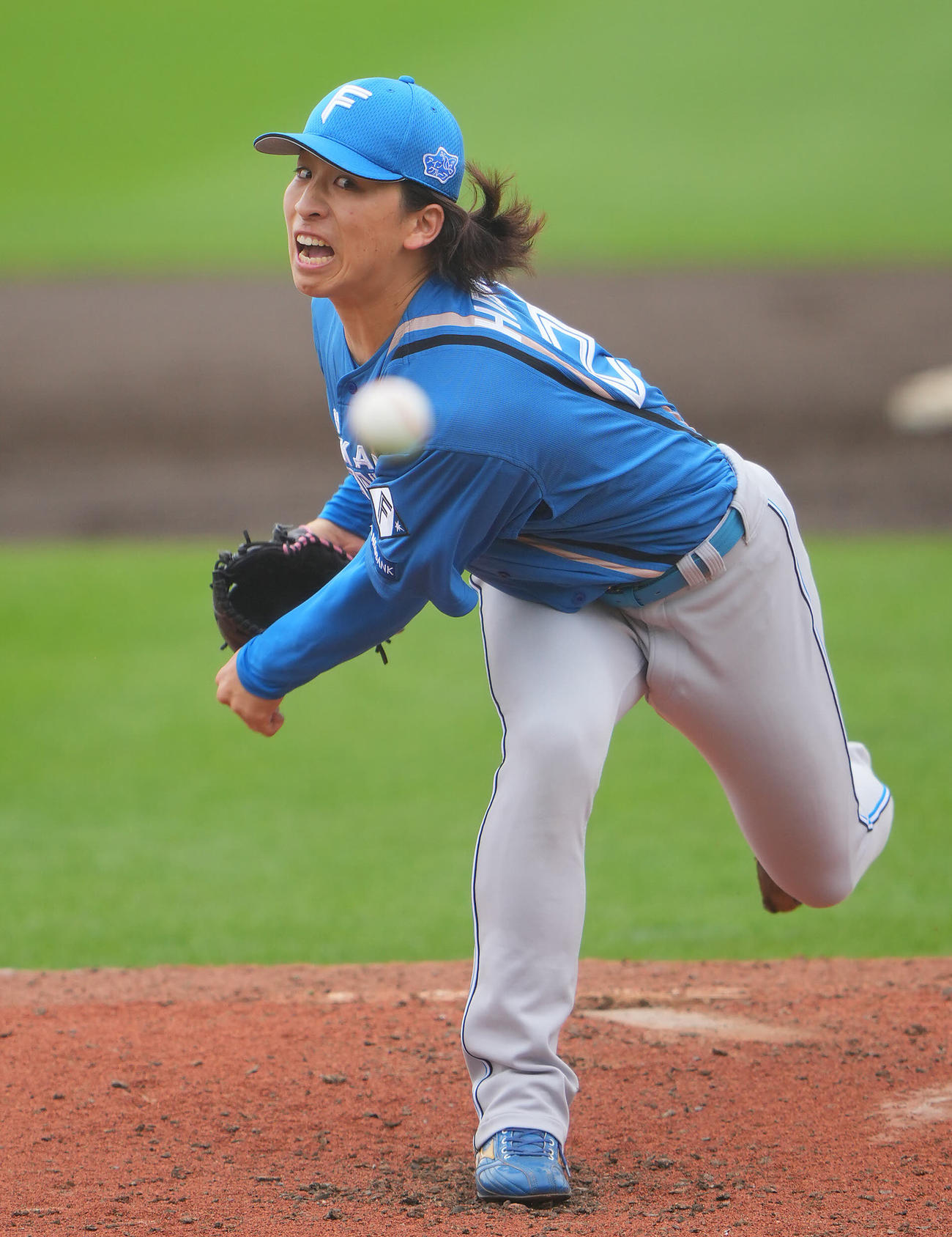 楽天対日本ハム　力投する日本ハム先発の細野（撮影・垰建太）
