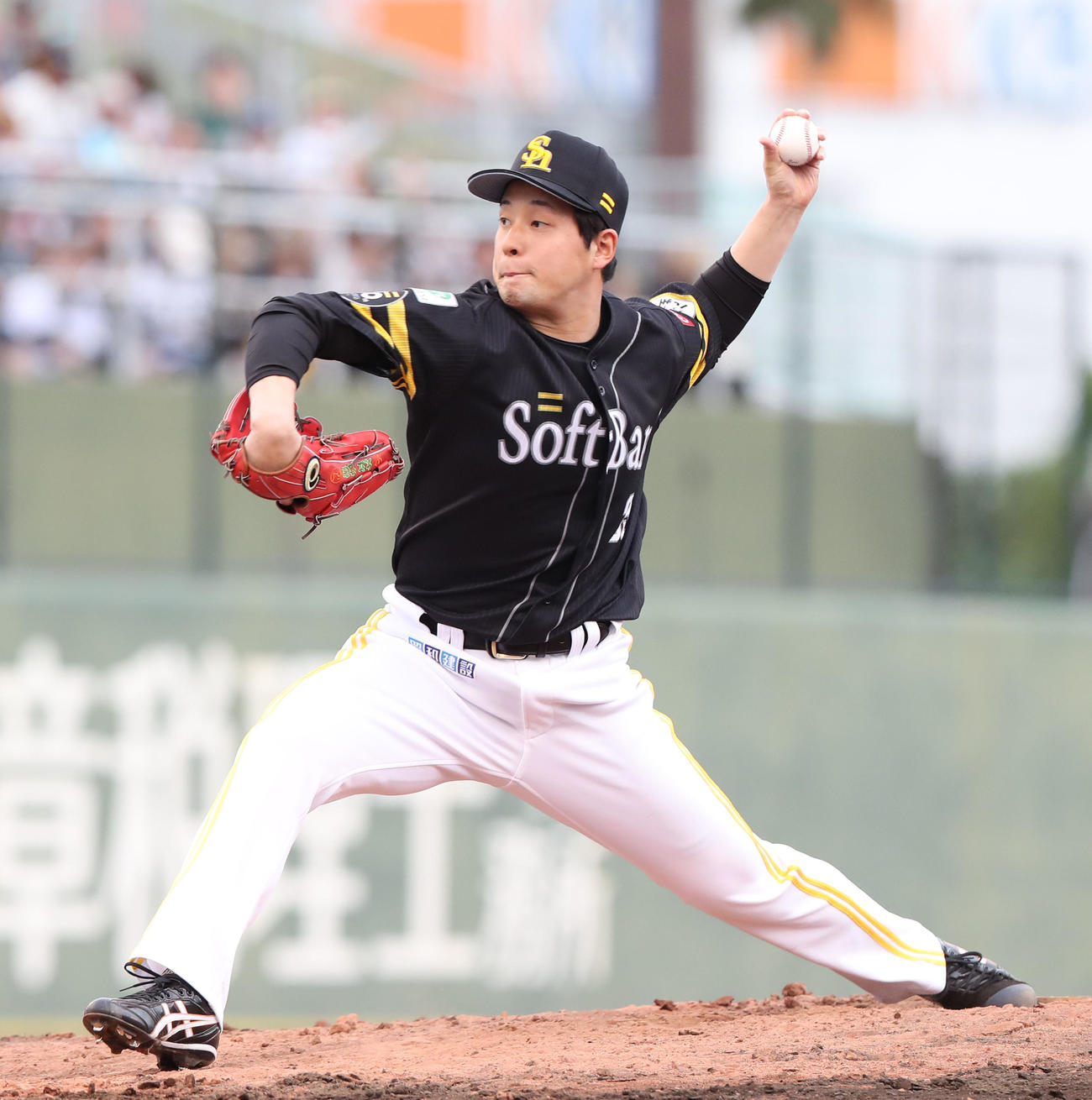ソフトバンク対オリックス　8回に登板した大江（撮影・梅根麻紀）