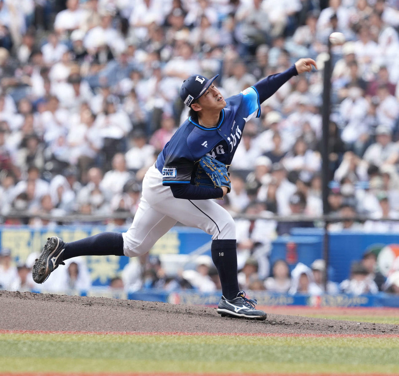 ロッテ対西武　西武先発の隅田（撮影・井上学)