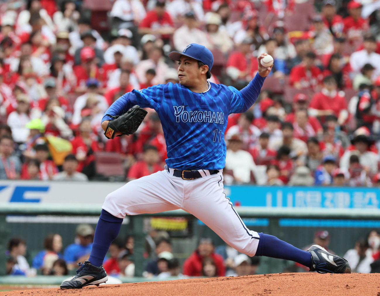 広島対DeNA DeNA先発の東（撮影・加藤孝規）