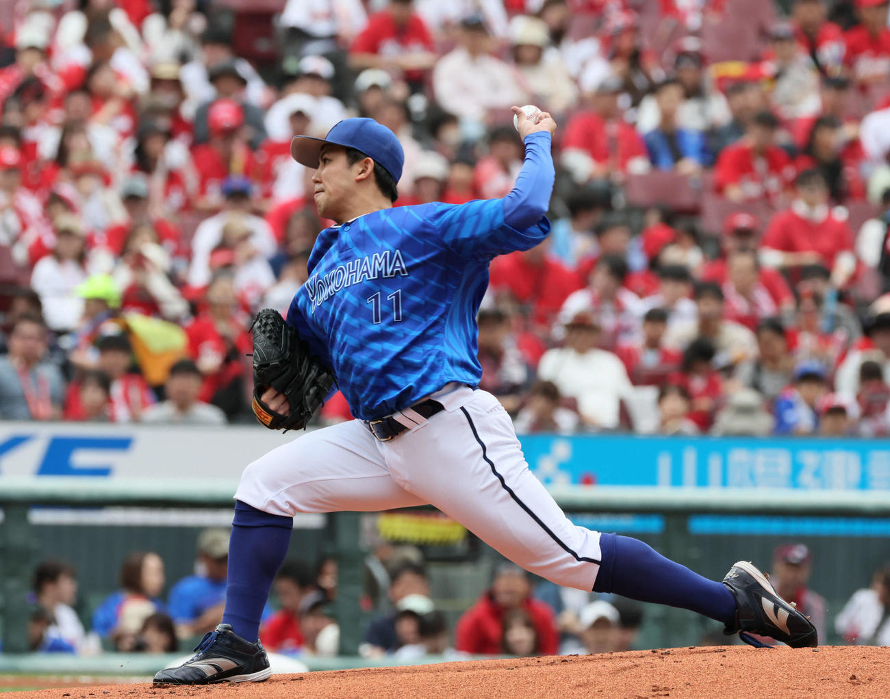 広島対DeNA DeNA先発の東（撮影・加藤孝規）