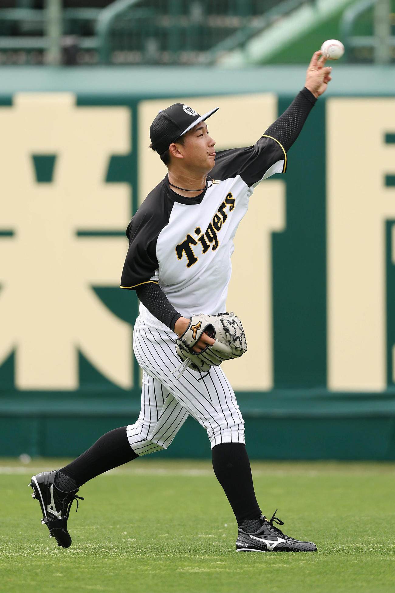 キャッチボールで調整する阪神伊原（撮影・前田充）