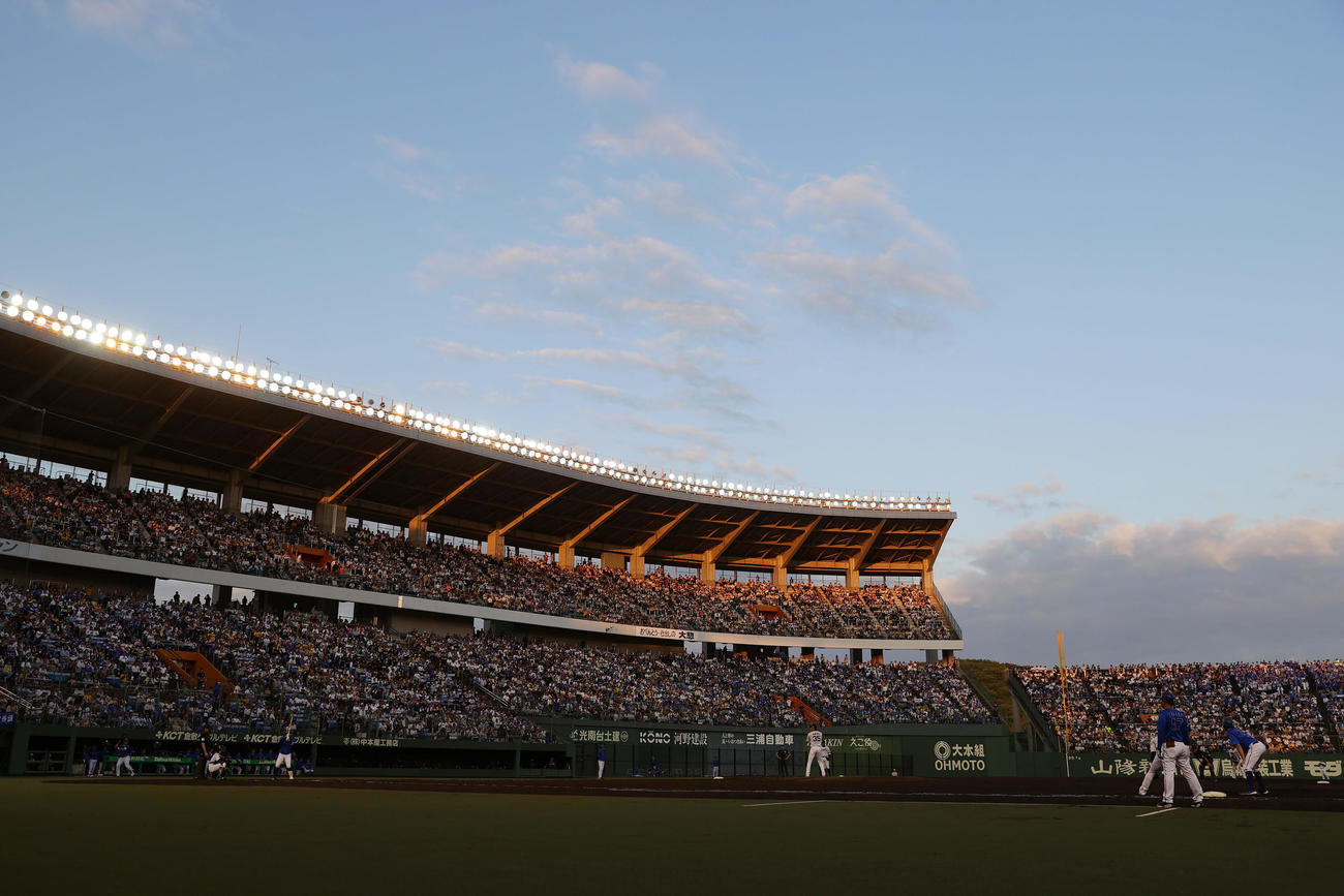 阪神対DeNA　阪神－DeNA戦が行われる倉敷マスカットスタジアム（撮影・前田充）