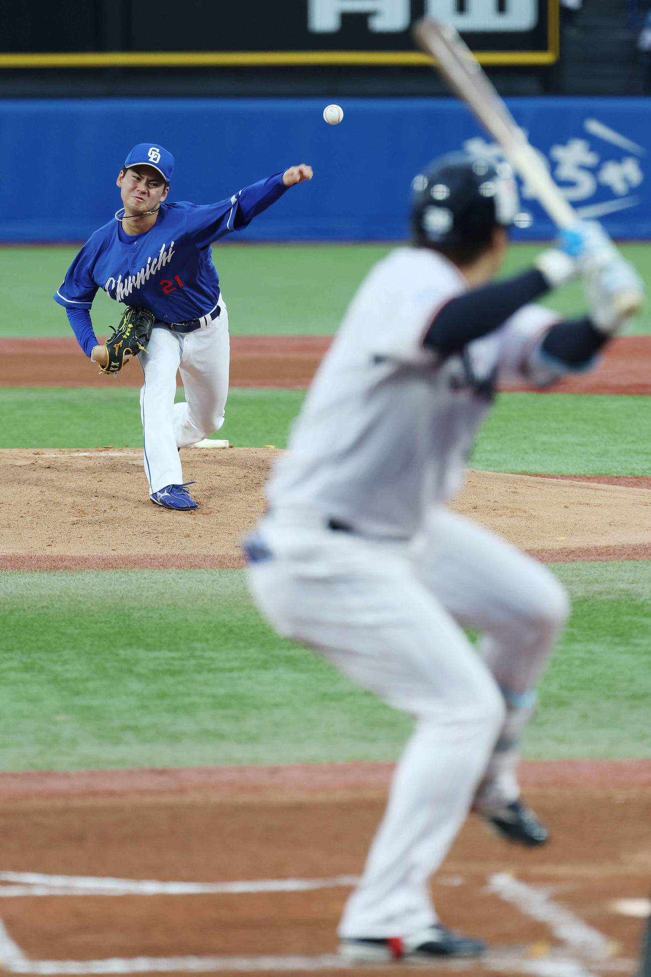 ヤクルト対中日　中日先発の金丸（撮影・宮地輝）