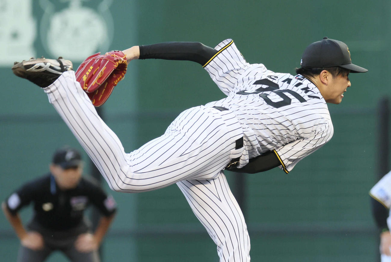 阪神対DeNA　阪神先発の才木（撮影・宮崎幸一）