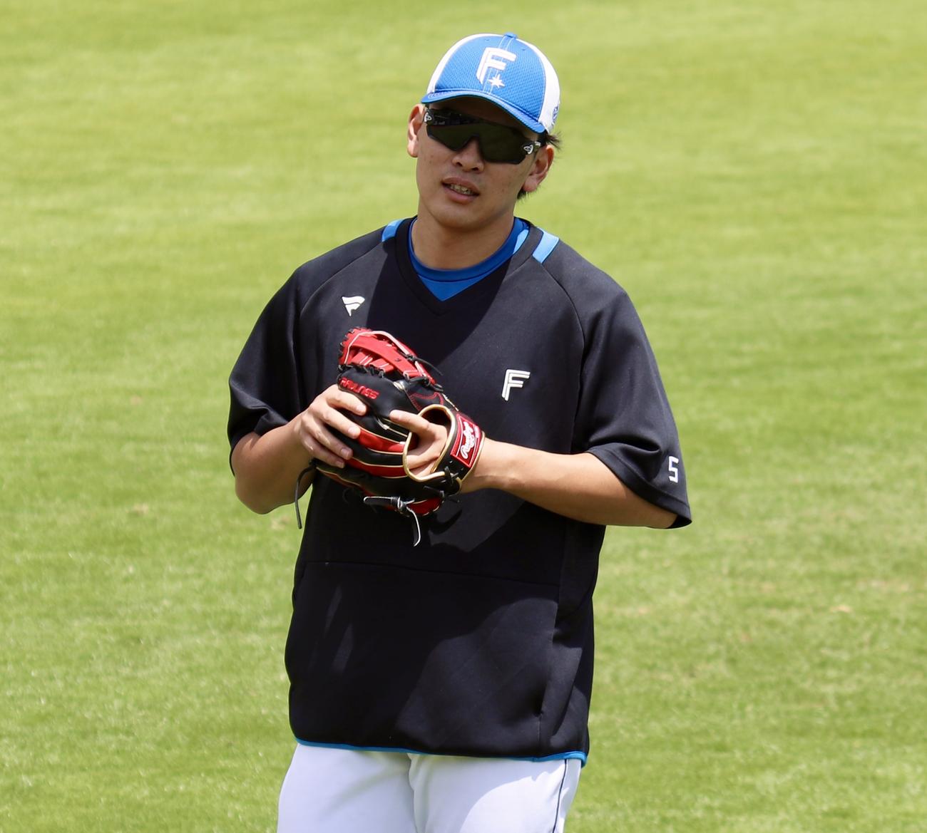 千葉・鎌ヶ谷で調整した日本ハム野村（撮影・黒須亮）