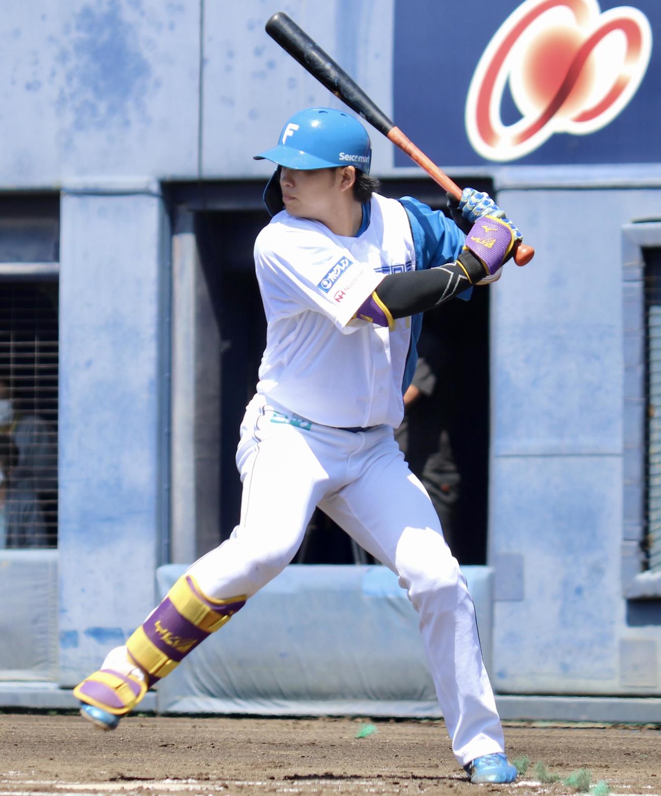 イースタン・リーグ：日本ハム対DeNA　「2番左翼」で出場した日本ハム田宮（撮影・黒須亮）