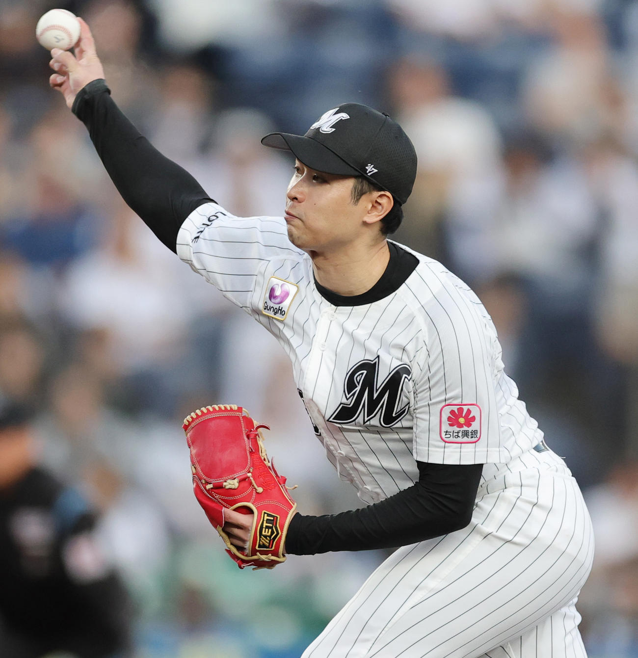 ロッテ対オリックス　ロッテ先発の種市（撮影・野上伸悟）