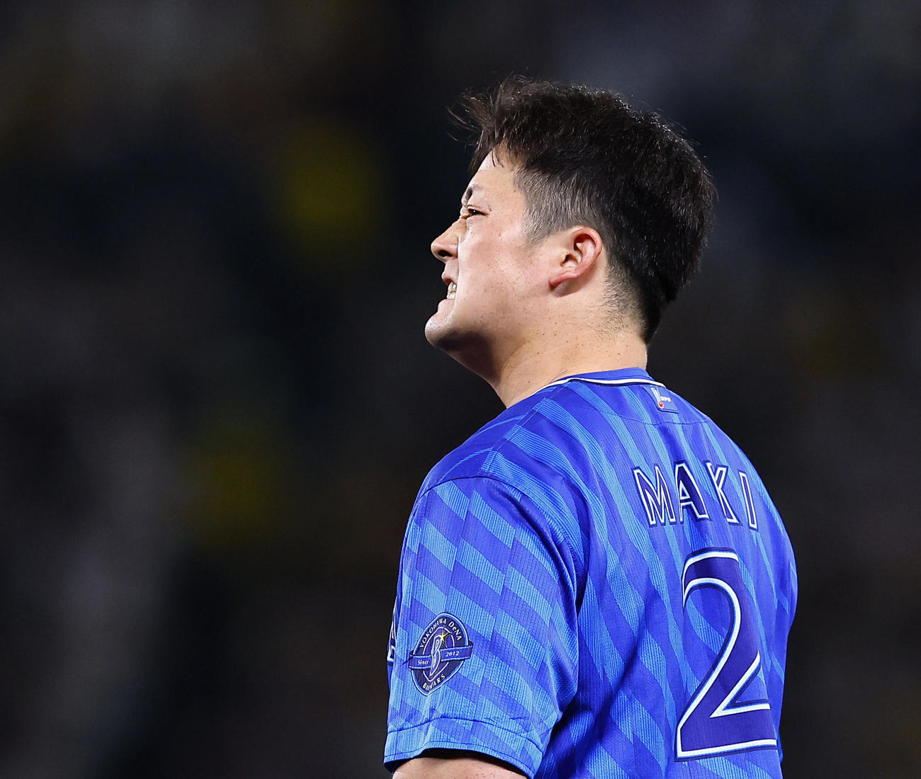 阪神対DeNA 6回DeNA2死二、三塁、遊ゴロに倒れ悔しそうな表情を見せる（撮影・藤尾明華）