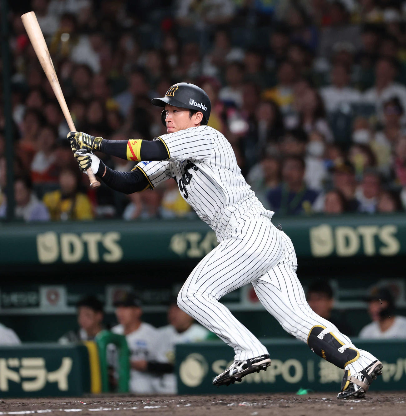 阪神対DeNA 5回裏阪神2死二塁、近本は左前適時打を放つ（撮影・西尾就之）