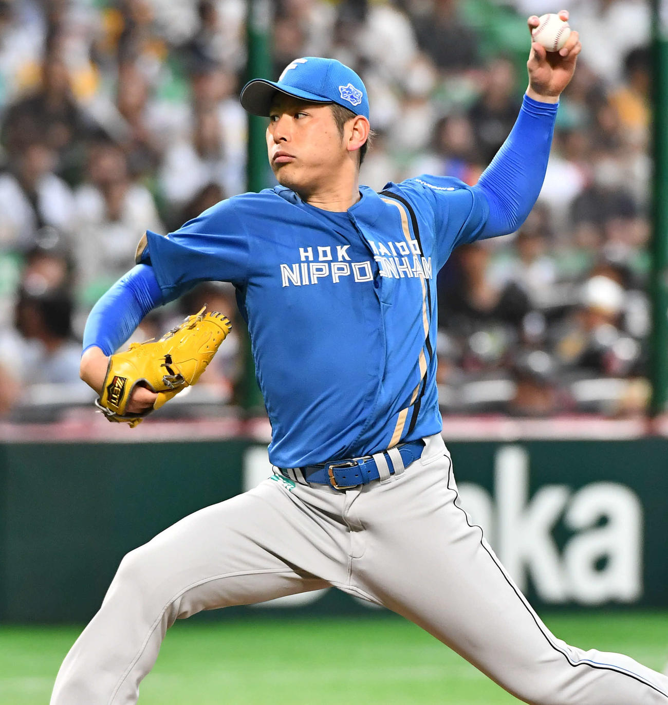 ソフトバンク対日本ハム　日本ハム先発の加藤貴（撮影・岩下翔太）