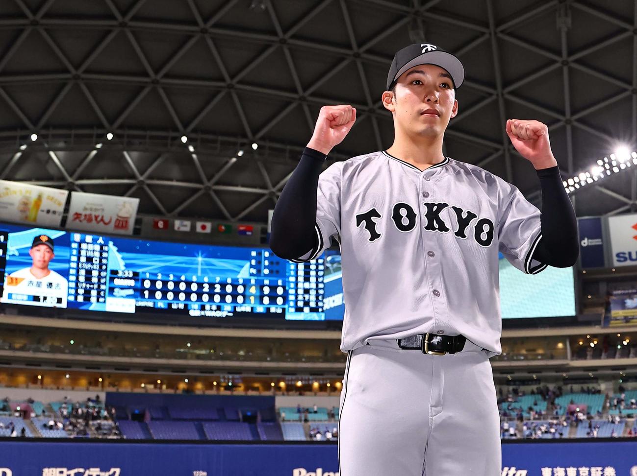 中日対巨人　中日に勝利し4勝目をあげた赤星（撮影・上田博志）
