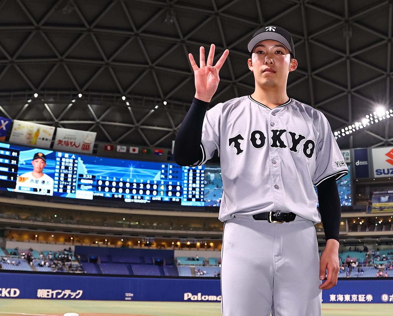 中日対巨人　中日に勝利し4勝目をあげた赤星（撮影・上田博志）