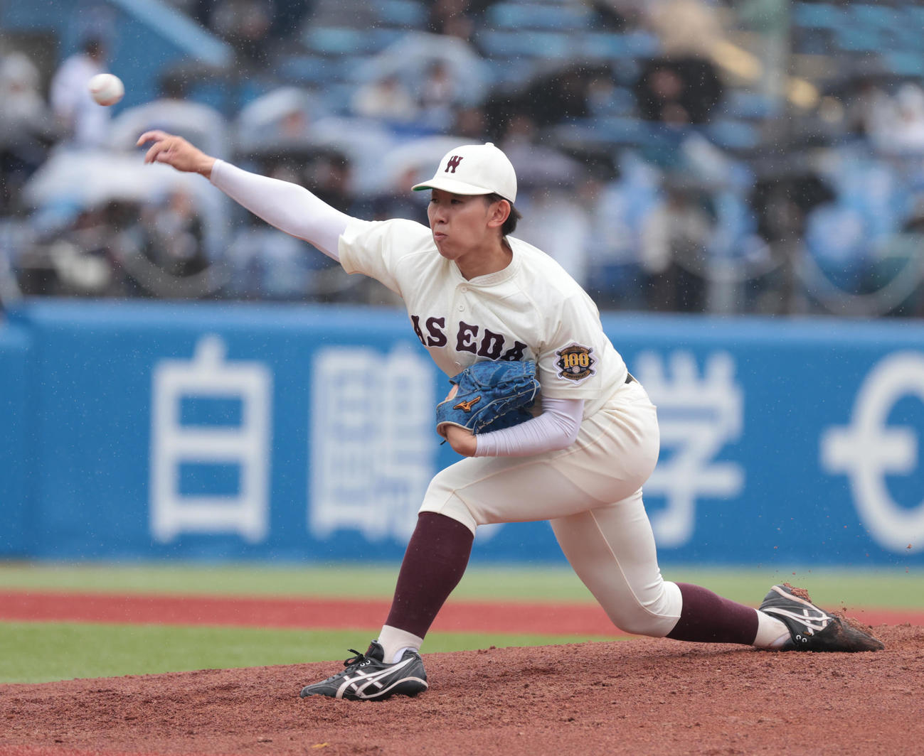 早大対慶大　先発した早大・伊藤樹（撮影・柴田隆二）