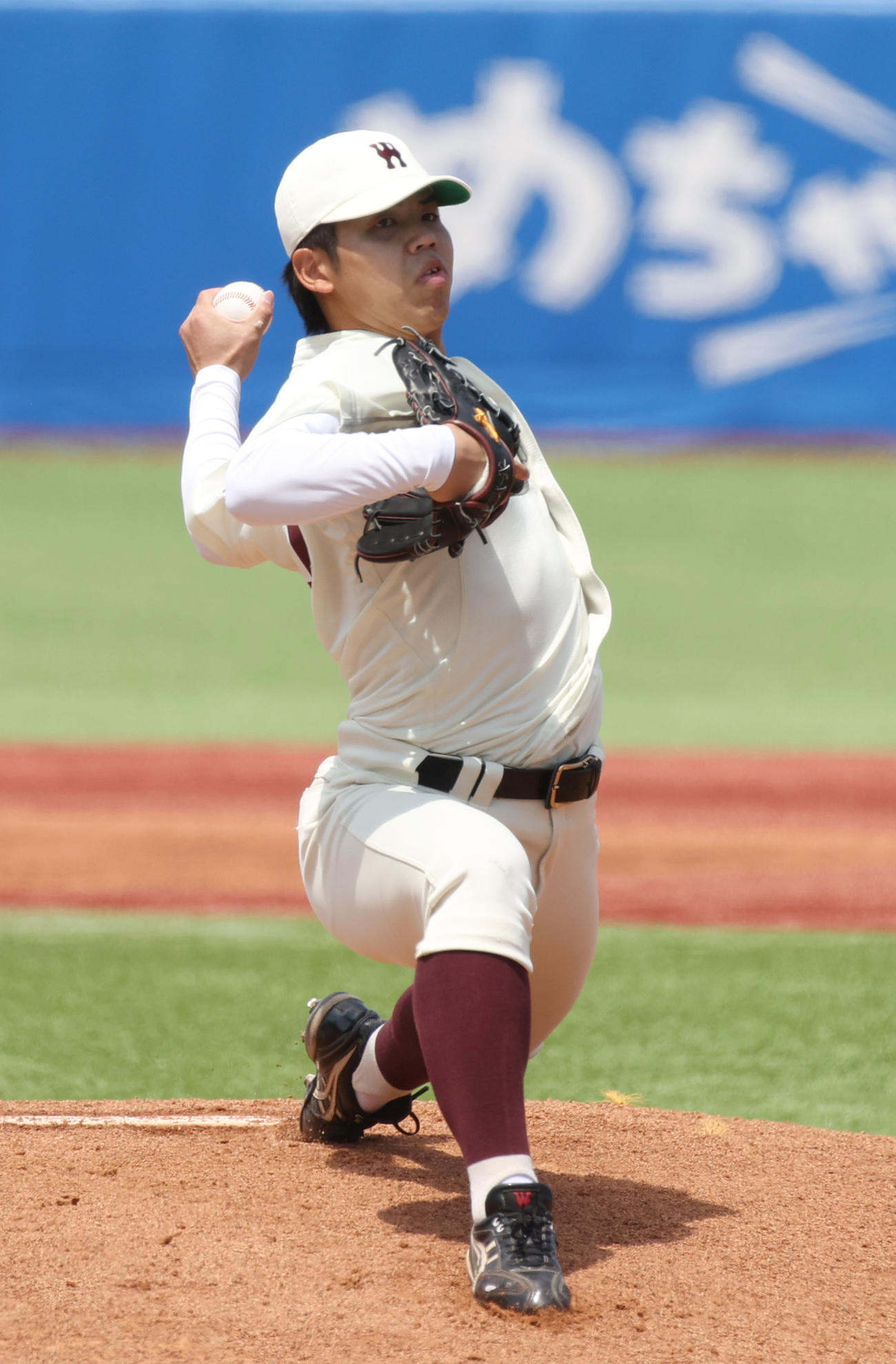 慶大対早大　先発した早大・宮城（撮影・柴田隆二）
