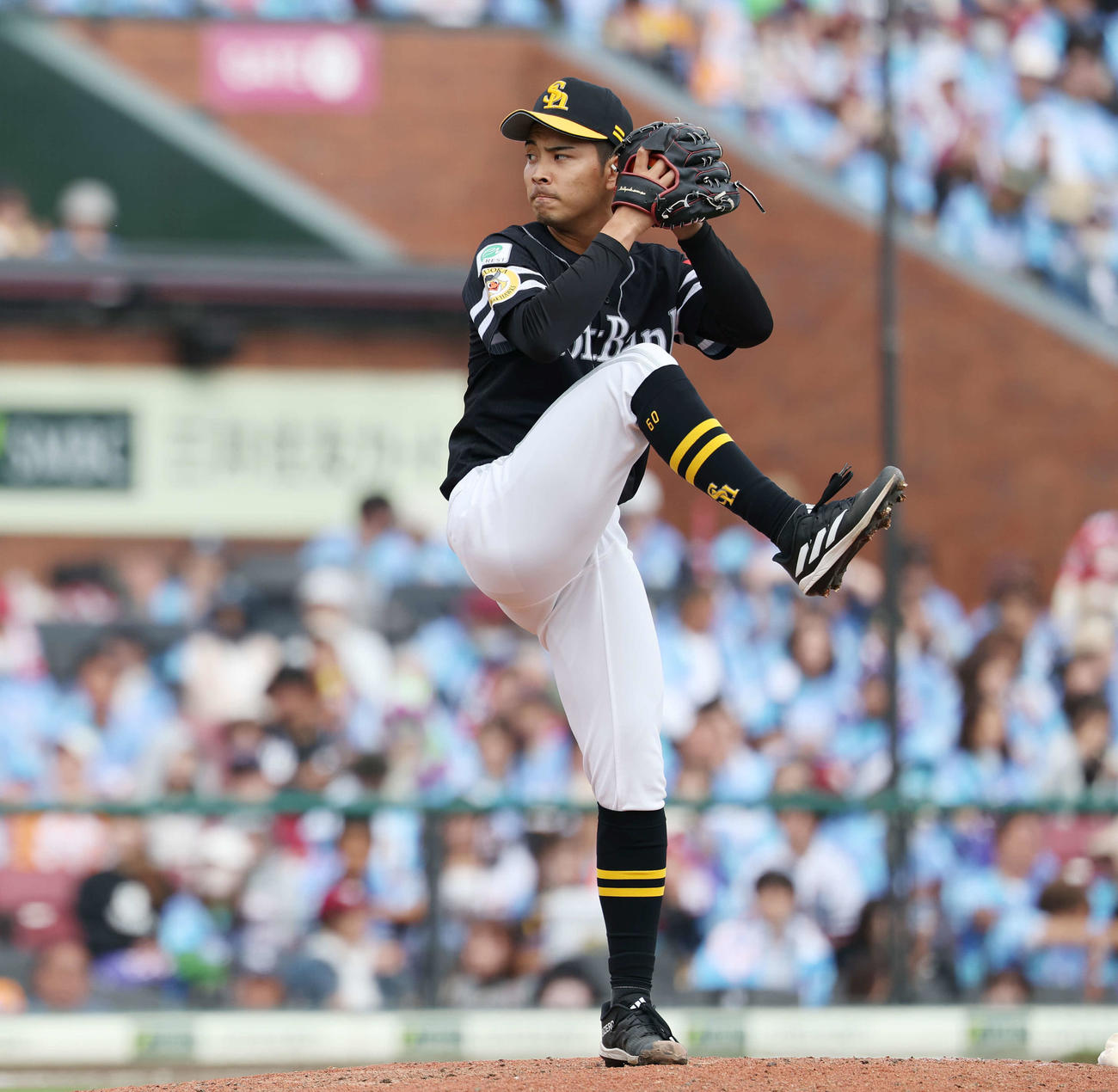 楽天対ソフトバンク　ソフトバンク5番手の大野（撮影・宮地輝）