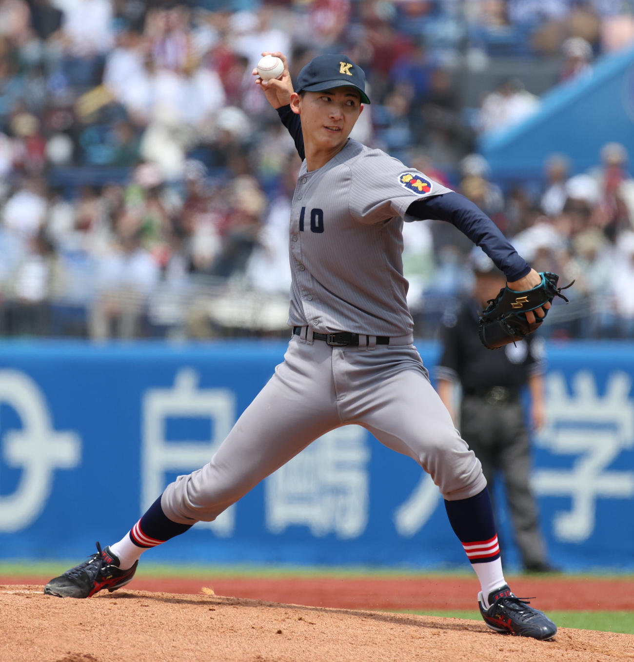 慶大対早大　先発した慶大・沖村（撮影・柴田隆二）